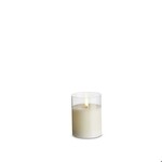 RAZ Imports Clear Glass Ivory Pillar Flameless Candle 3"x4"