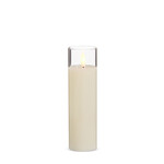 RAZ Imports Clear Glass Ivory Pillar Flameless Candle 2"x7"