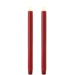 RAZ Imports Moving Flameless 12" Red Taper Candles Set of 2