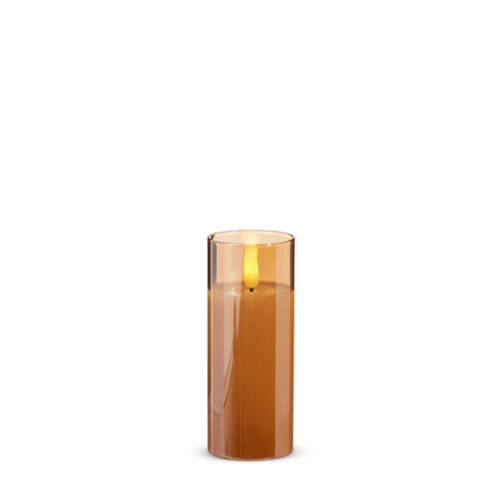 RAZ Imports Gold Glass Ivory Pillar Flameless Candle 2"x5"