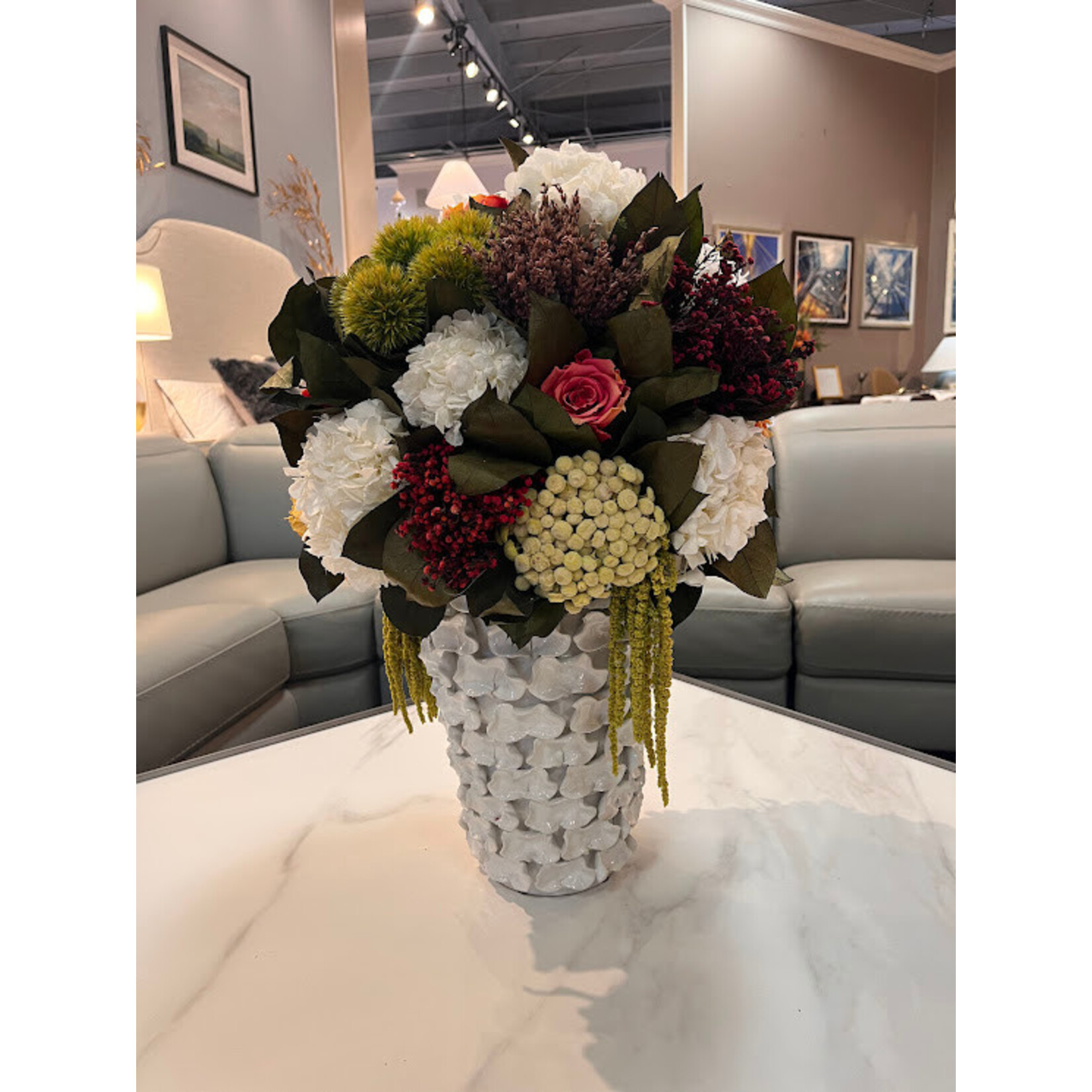 Botanica Tall Petal Planter with Spring Mix Arrangement