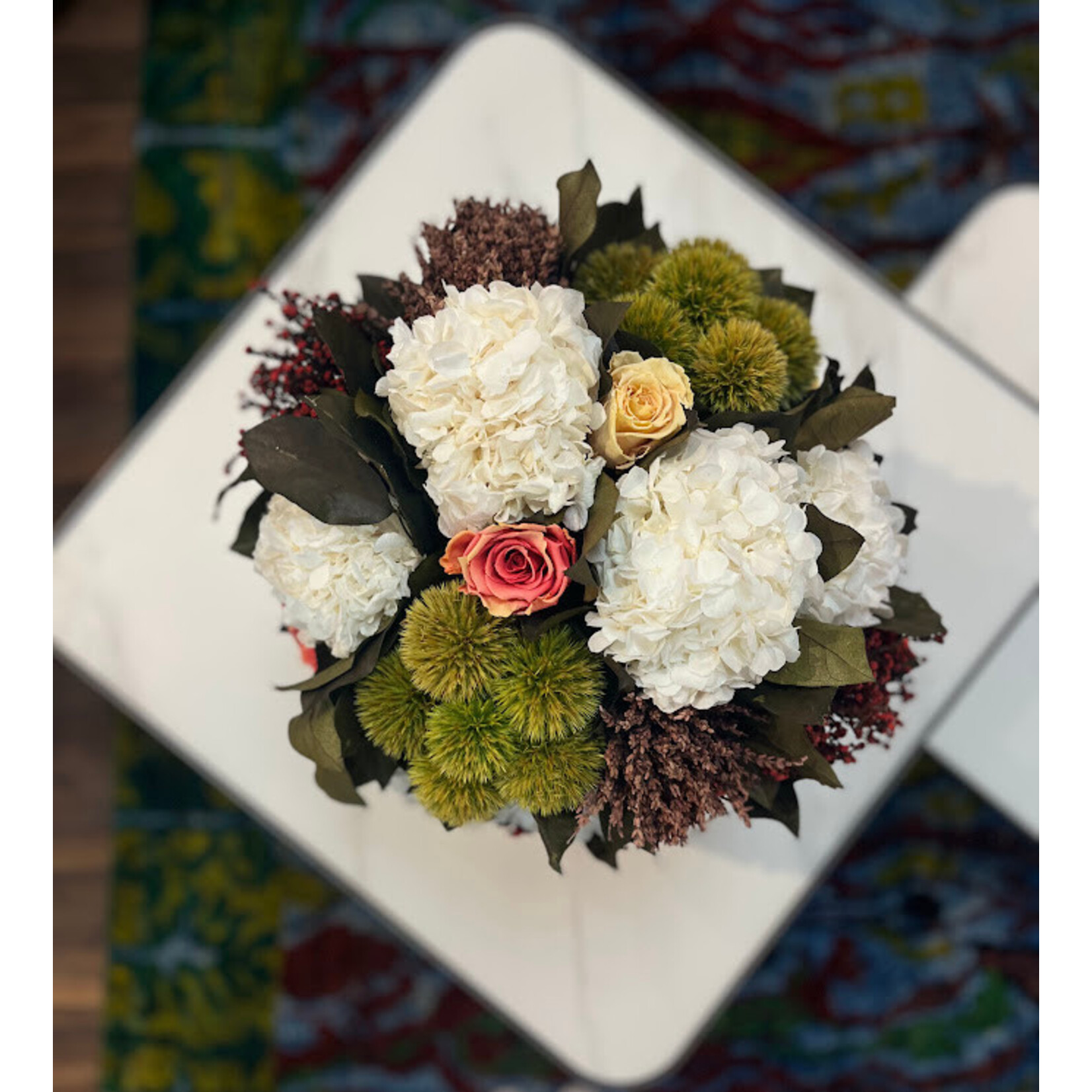 Botanica Tall Petal Planter with Spring Mix Arrangement