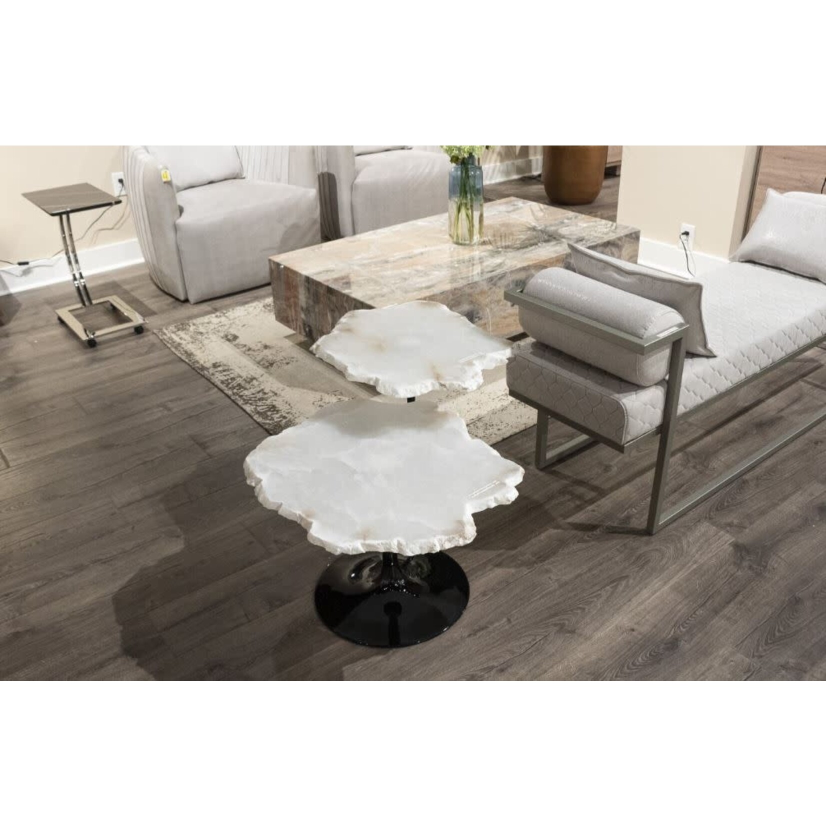 Stone International Alabaster Side Table