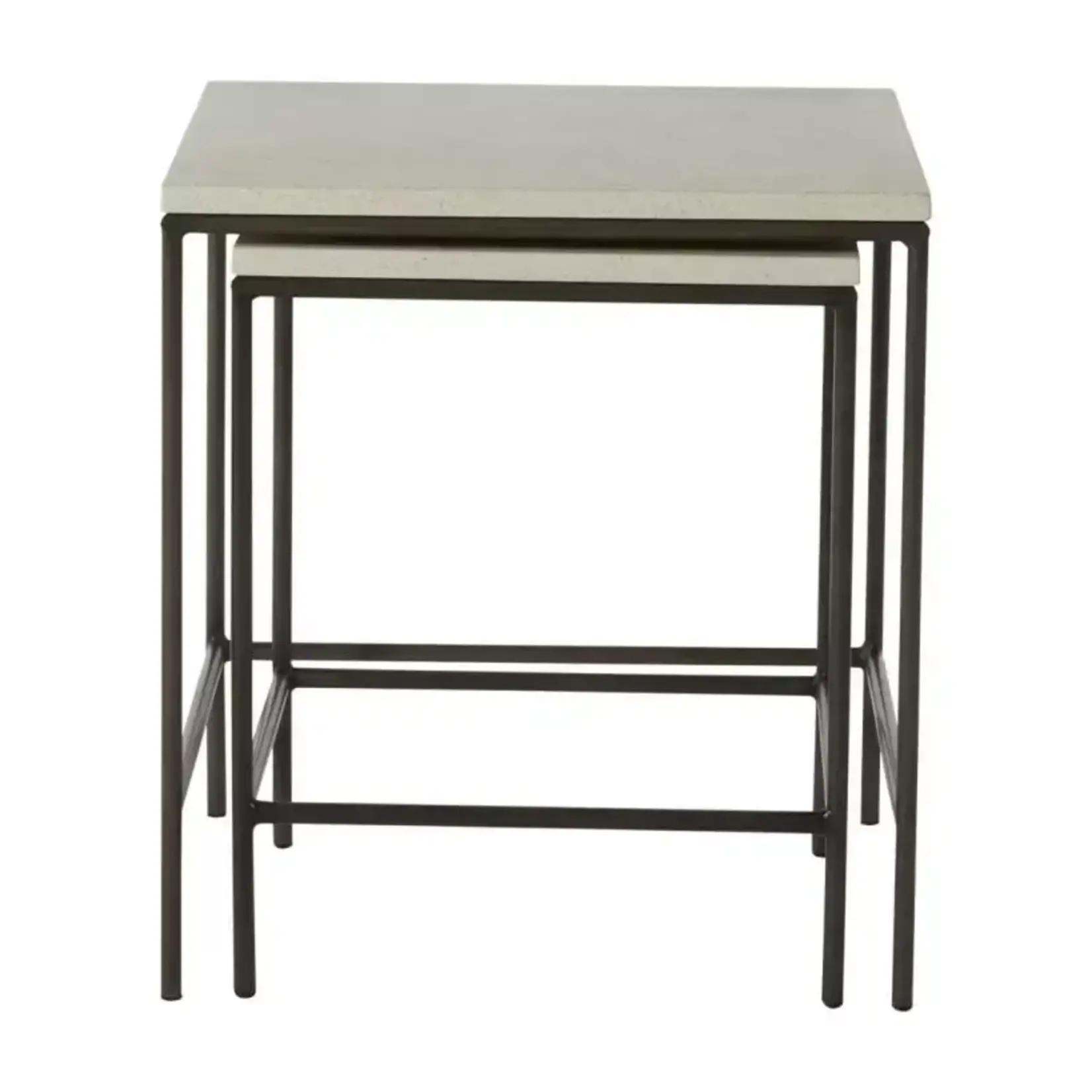 Summer Classics Abby Charcoal Travertine Outdoor Nesting Tables - Set of 2