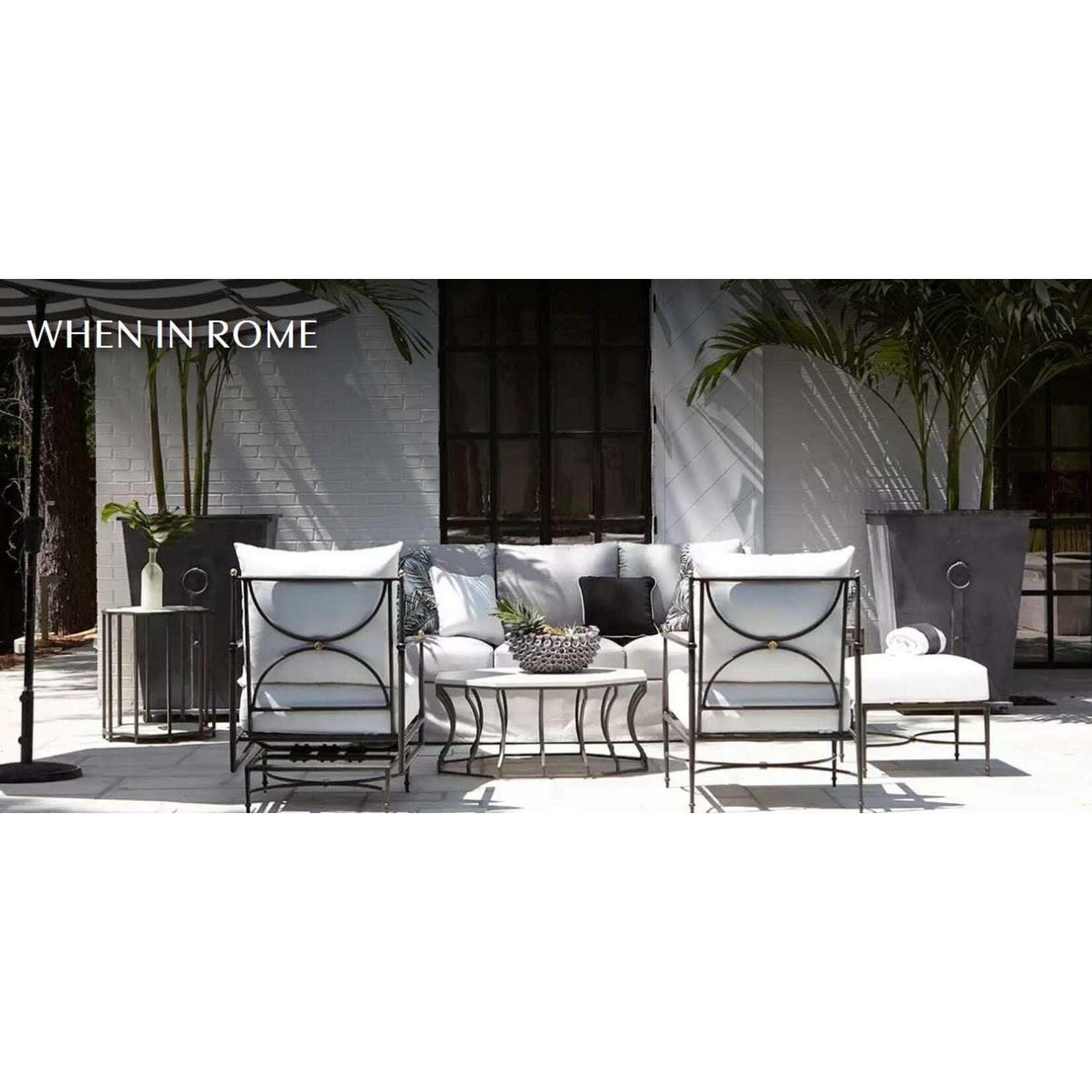 Summer Classics Roma Aluminum Outdoor Spring Lounge Chair & White Cushion