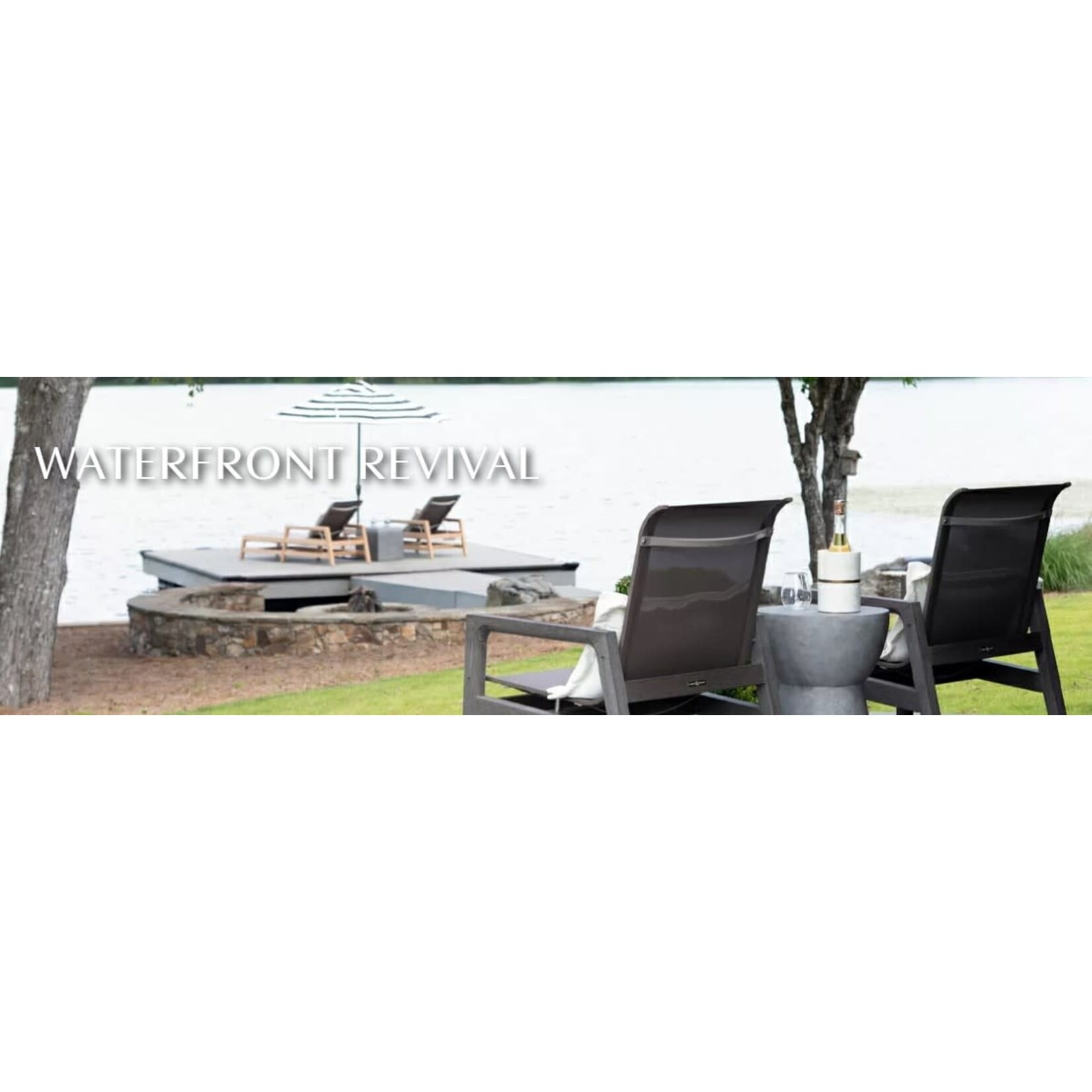 Summer Classics Seashore N-Dura Natural Wood & Grey Sling Outdoor Bar Stool