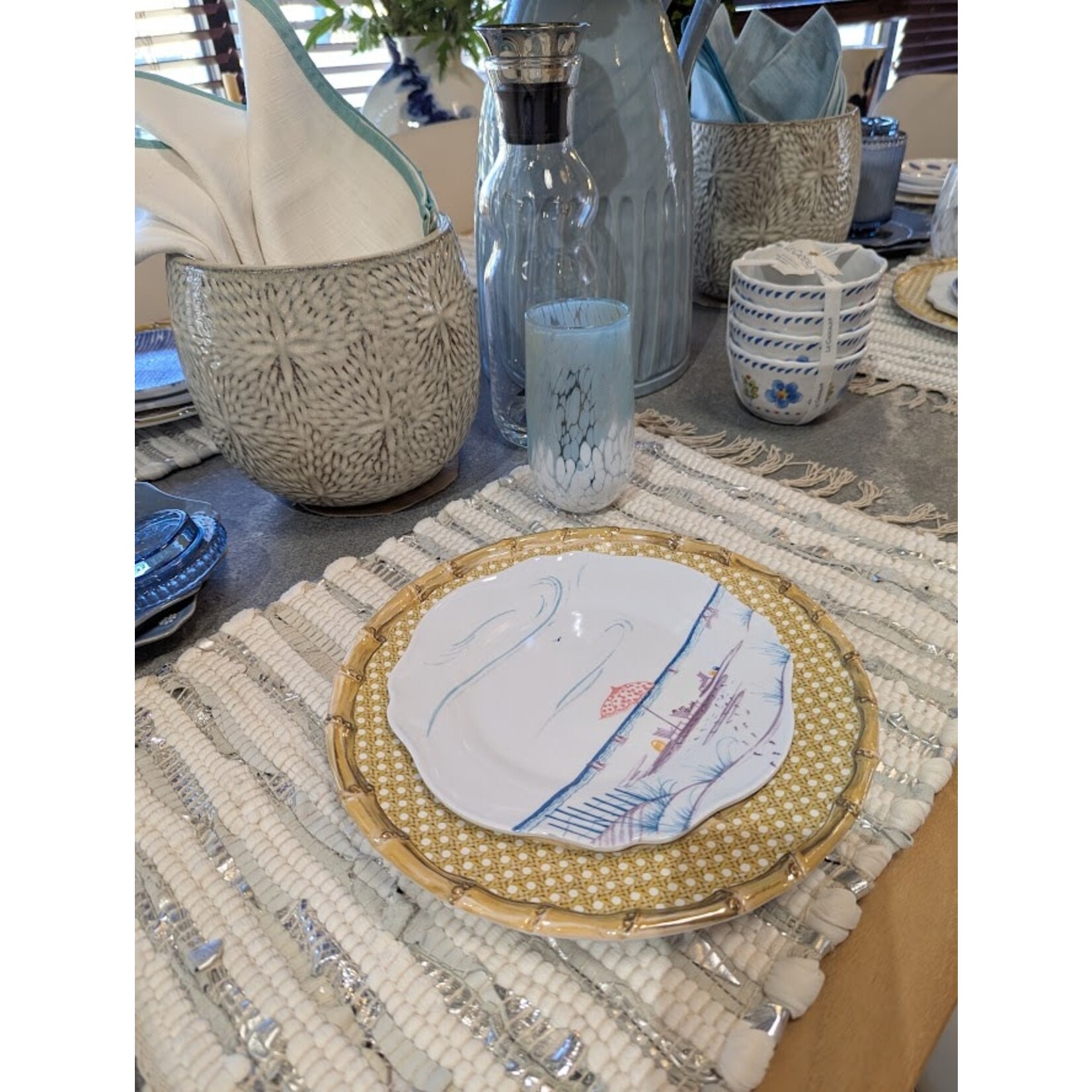 Juliska Country Estate Seaside Melamine Salad Set of 4 Pastel Blue & Multi