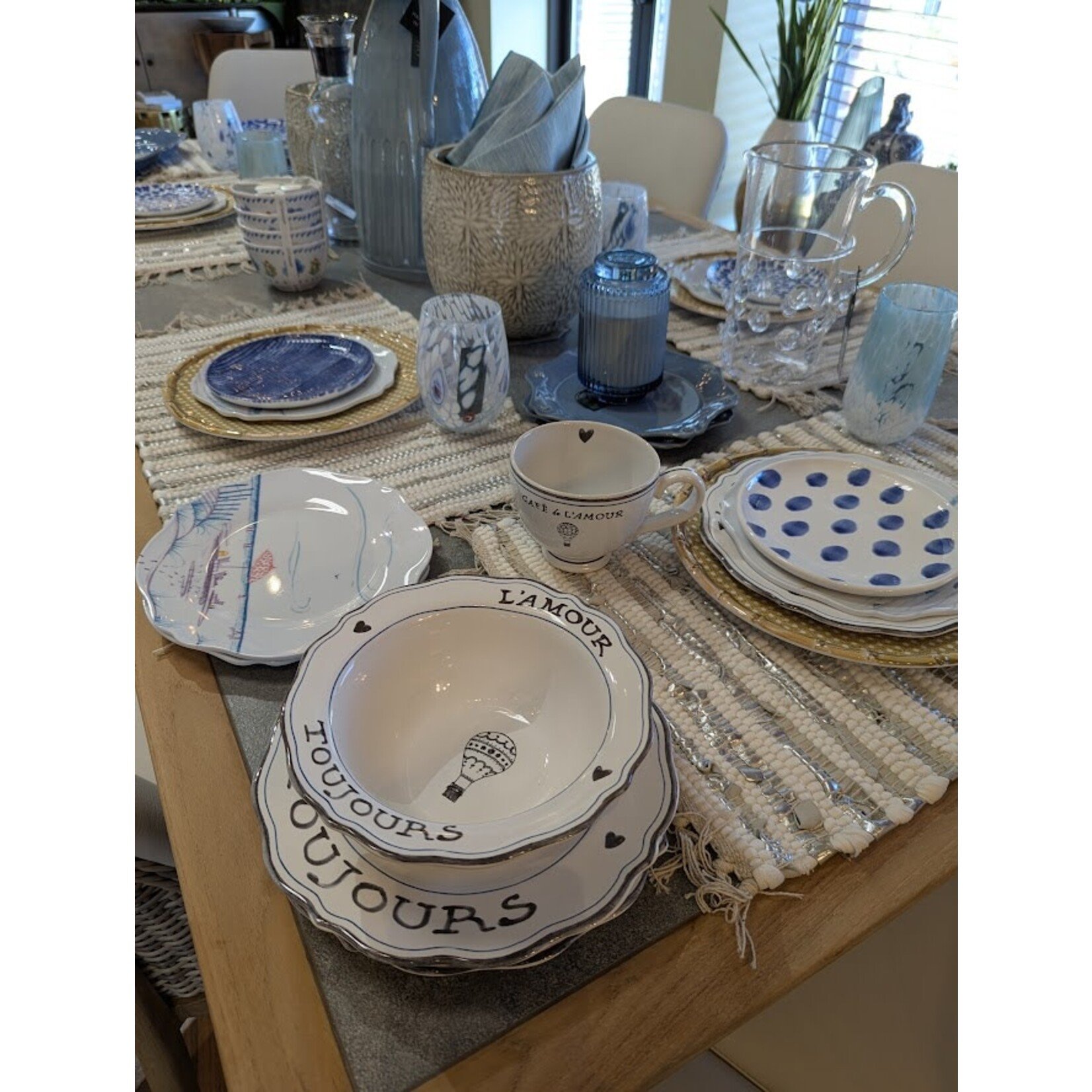 Juliska Country Estate Seaside White & Pastel Melamine Salad Plate Set of 4