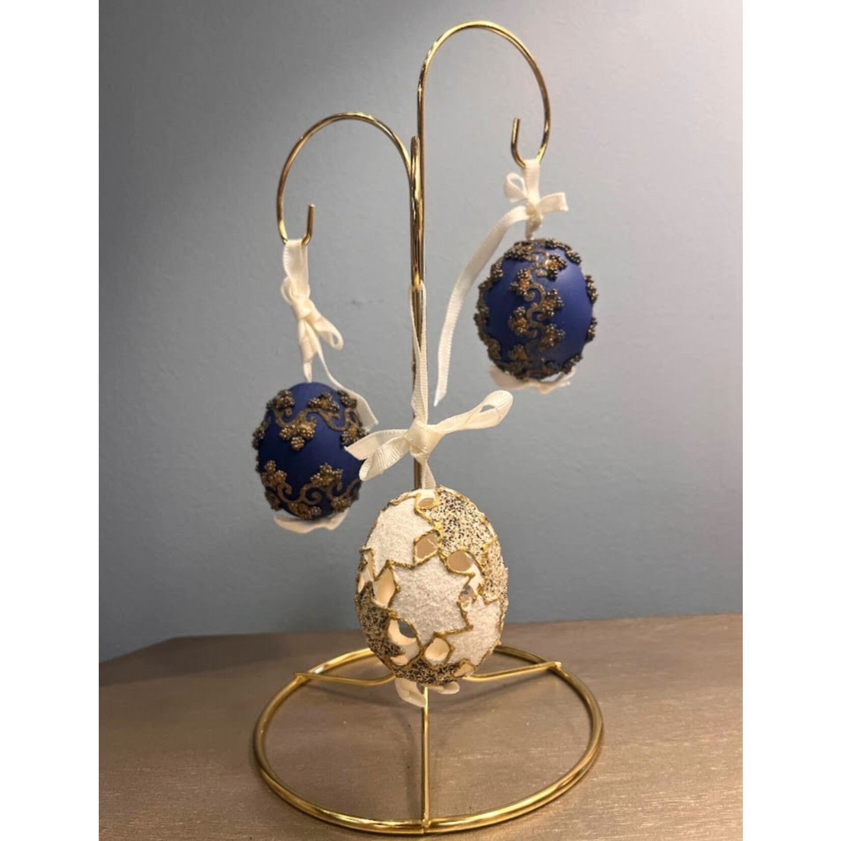 Peter Priess White & Gold Cut Out Egg
