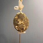 Peter Priess Hand Painted Gold Cut Out Egg Ornament