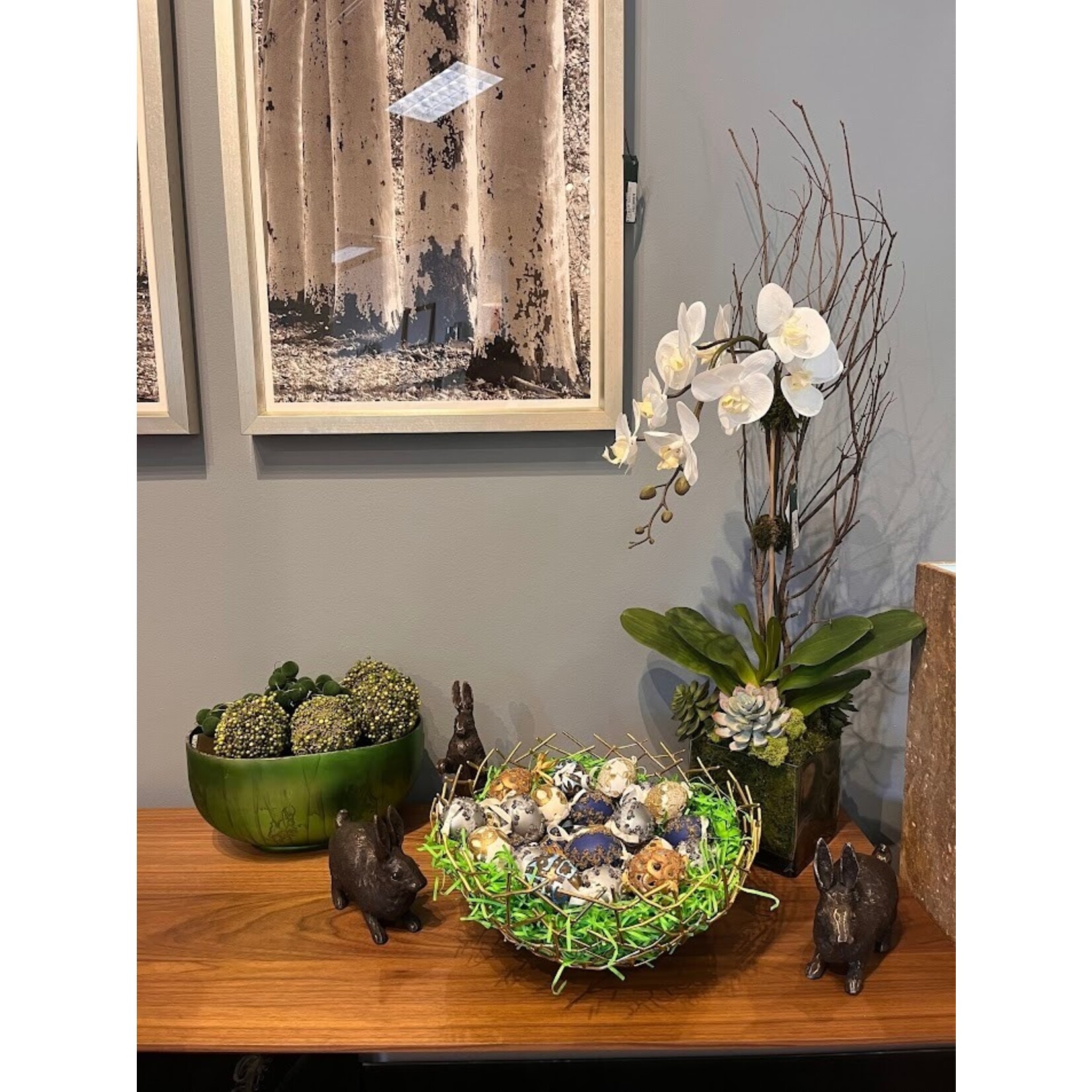 Peter Priess Gold & Red Beads Cut Out Egg