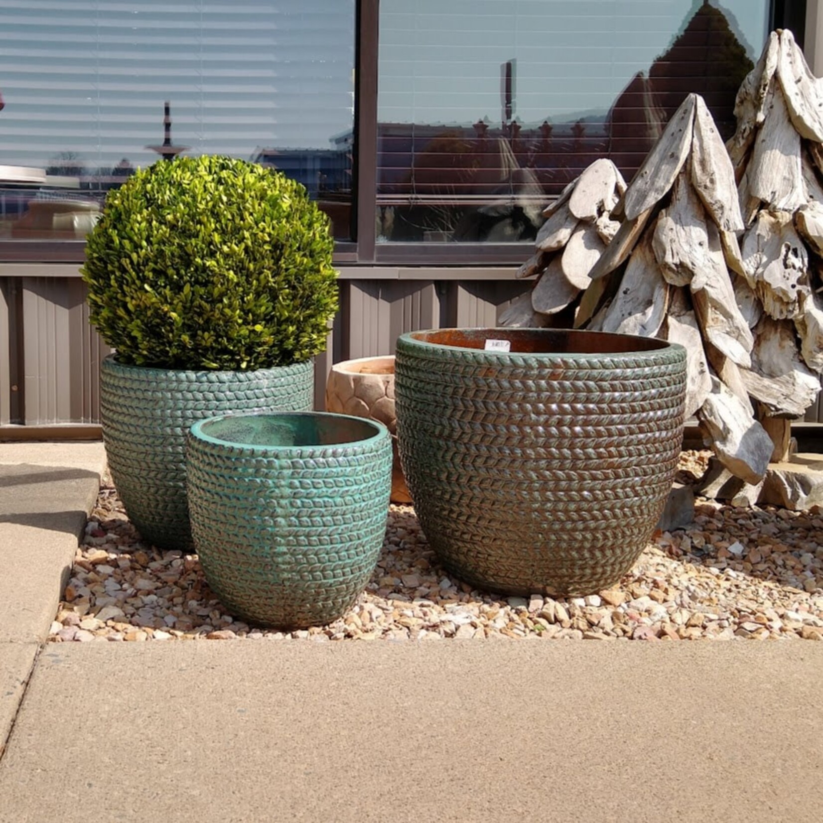 Campania Sisal Weave Handmade Ceramic Clay Planter