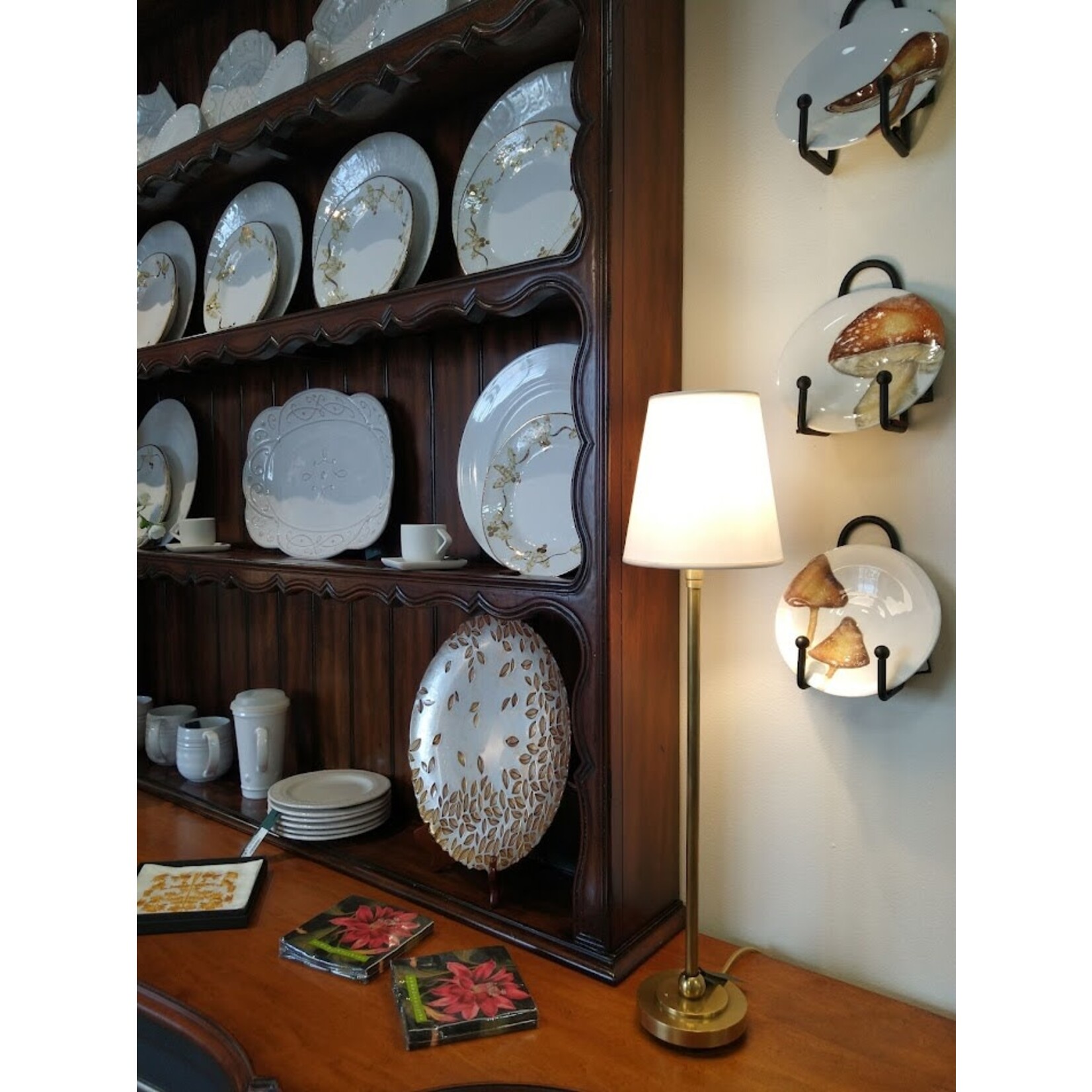 Visual Comfort Bryant Table Lamp in Hand-Rubbed Antique Brass with Natural Paper Shade
