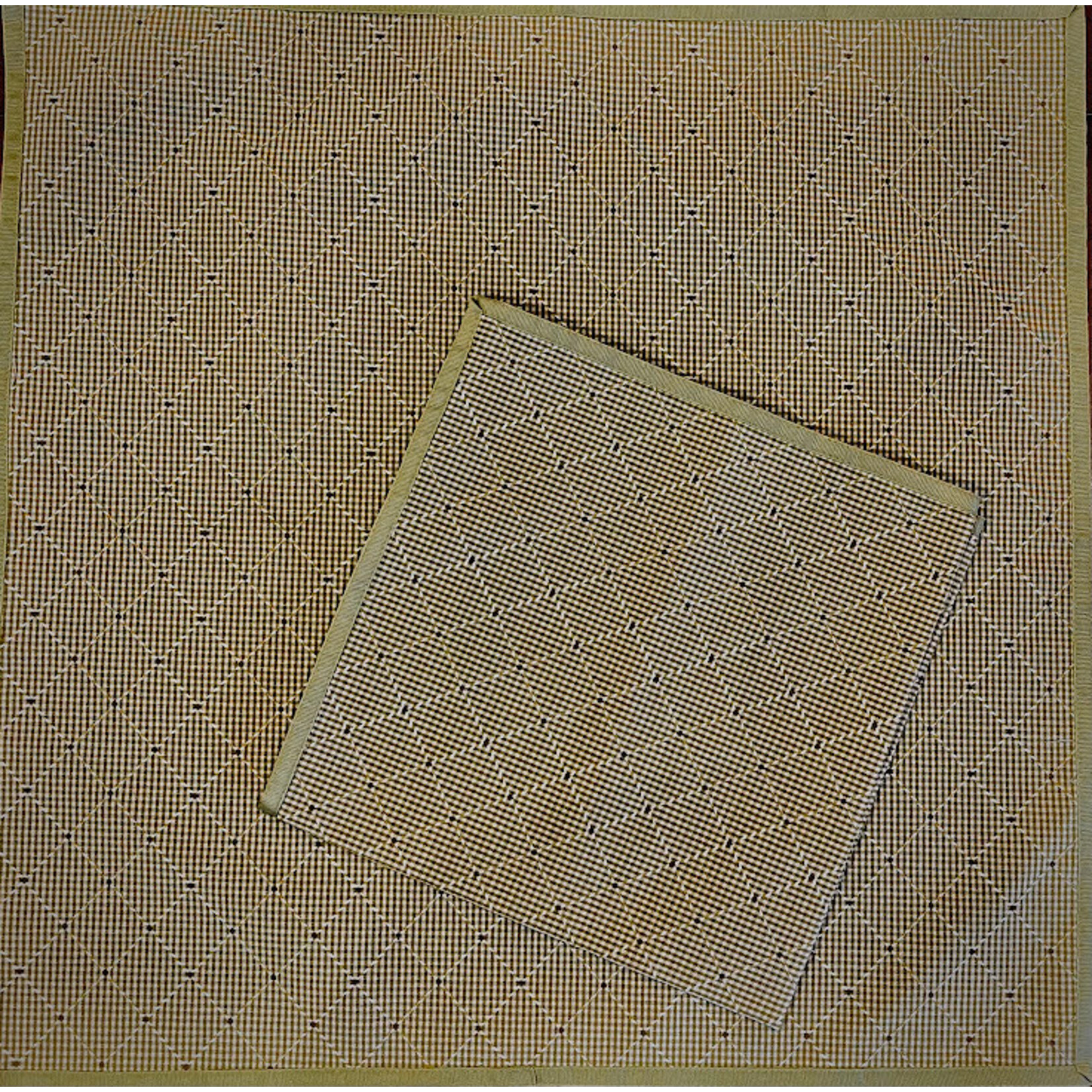 Karen Lee Ballard Retreat Citron Check Ribbon Napkin