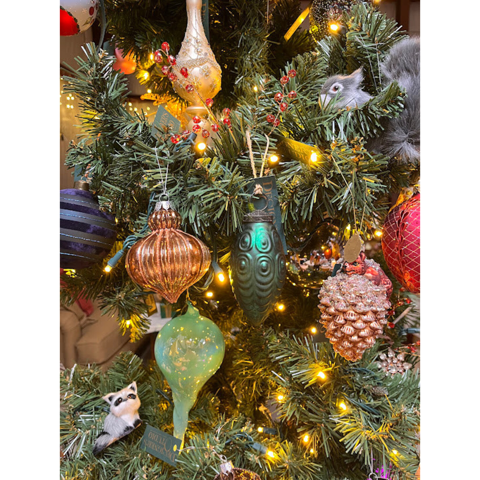 Napa Home and Garden Greenhouse Emerald Glass Drop Ornaments 5"