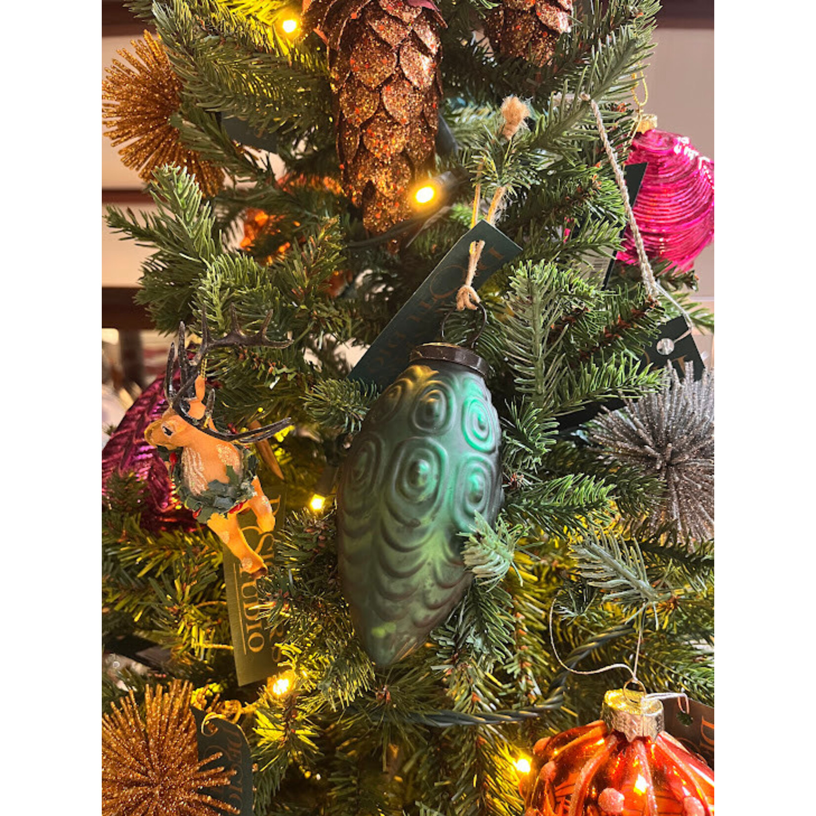 Napa Home and Garden Greenhouse Emerald Glass Drop Ornaments 5"