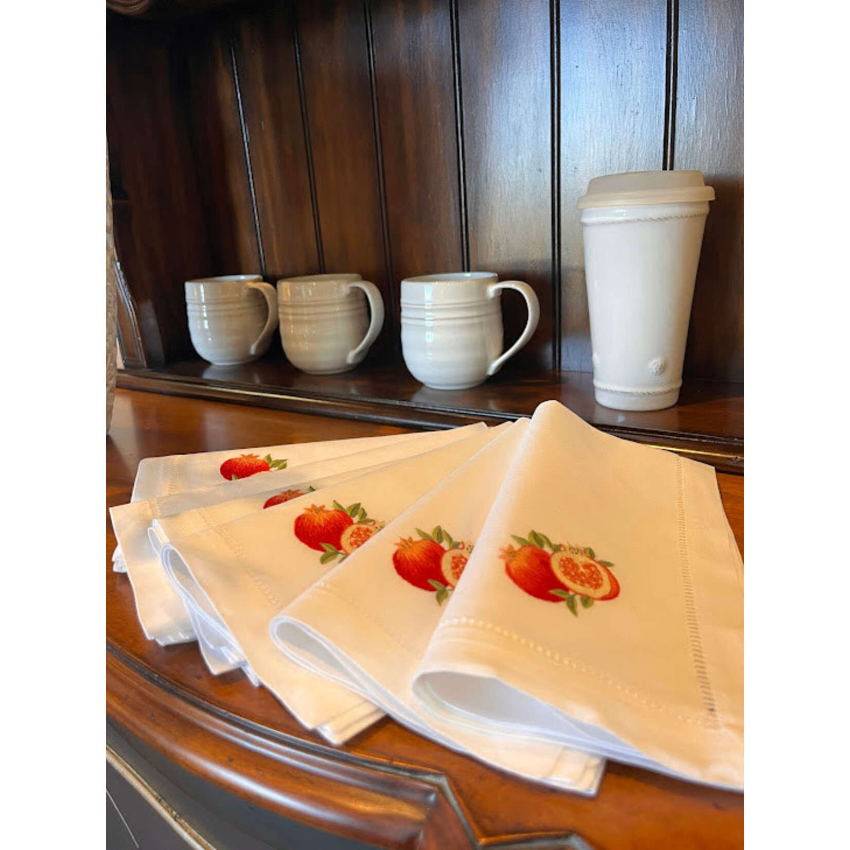 Saro Trading Company Embroidered Pomegranate Napkin