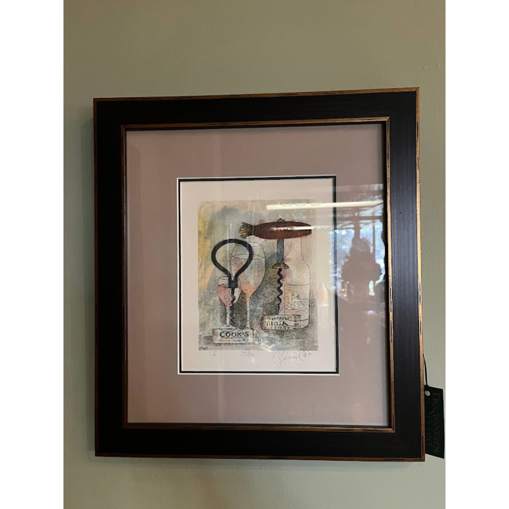 The Leonard Collection Corkscrew & Wine Bottles Framed Artwork