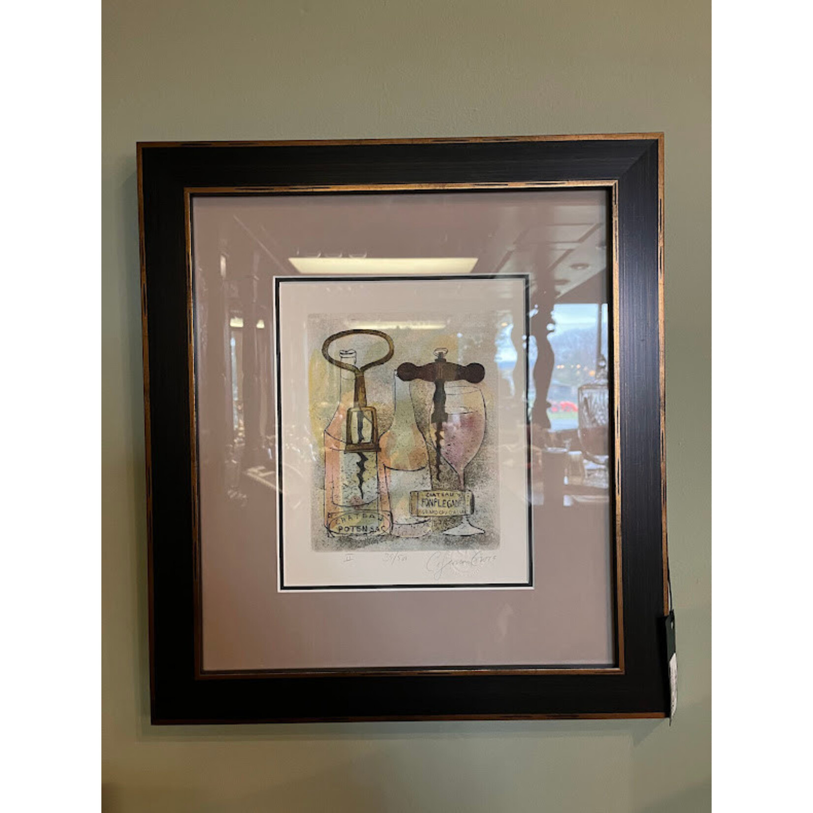 The Leonard Collection Corkscrew & Wine Bottles Framed Artwork