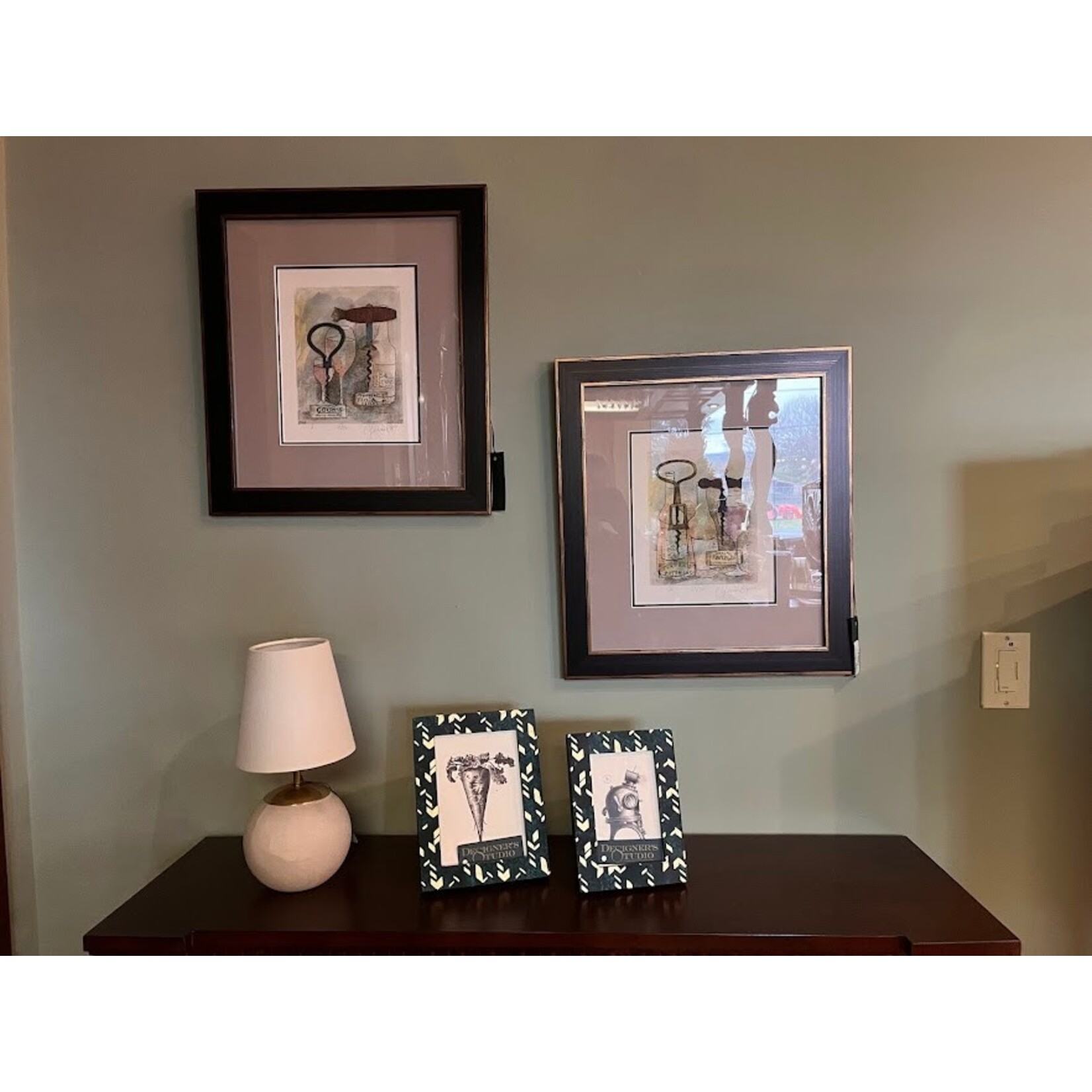 The Leonard Collection Corkscrew & Wine Bottles Framed Artwork