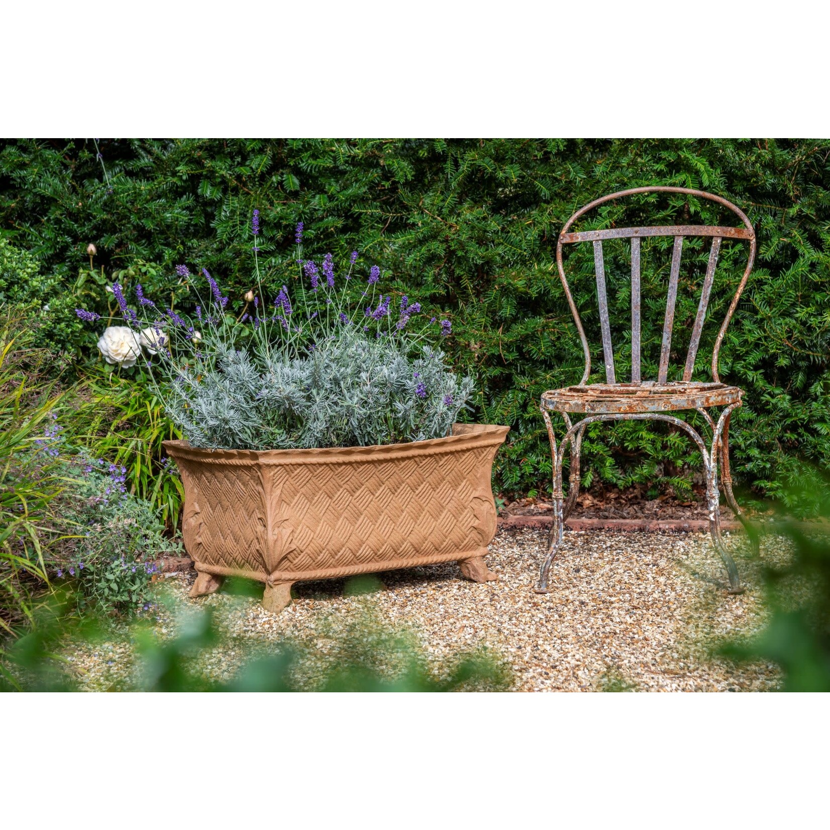 Capital Garden Products Basket Weave Lightweight Weather-Resistant Trough Planter