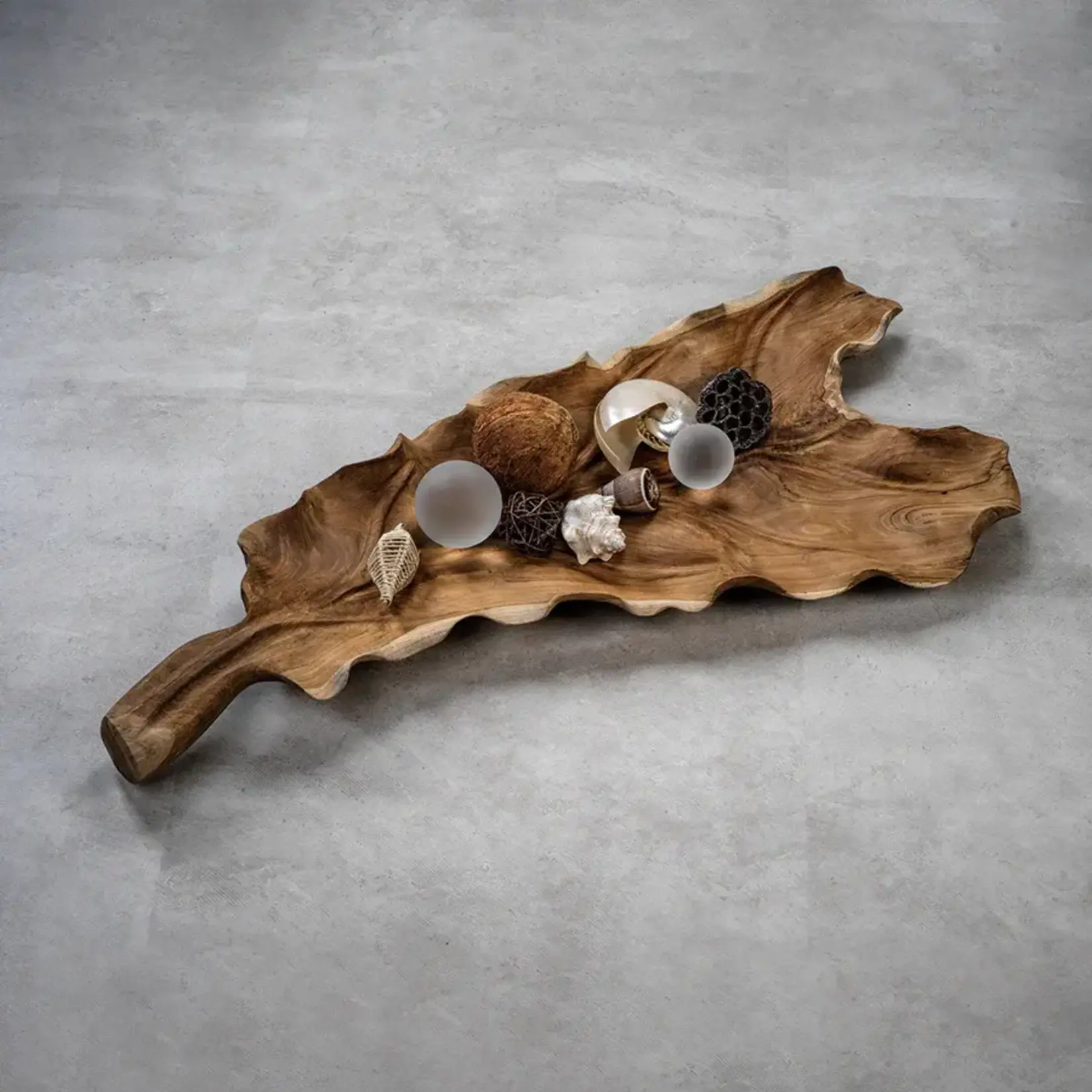 Zodax Bali Reclaimed Teak Wood Leaf Tray