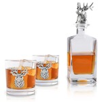 Vagabond House Elk Deer Bust Decanter Set with Glasses