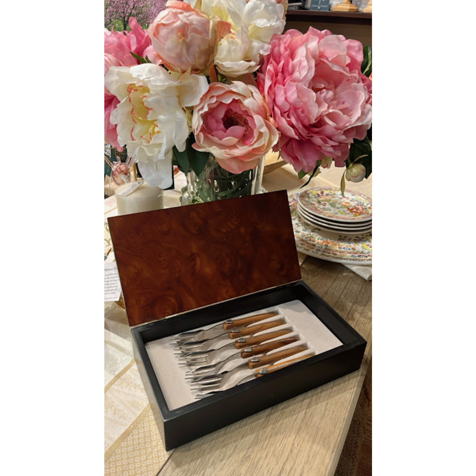 Kiss That Frog Olivewood Cake Forks Set of 6