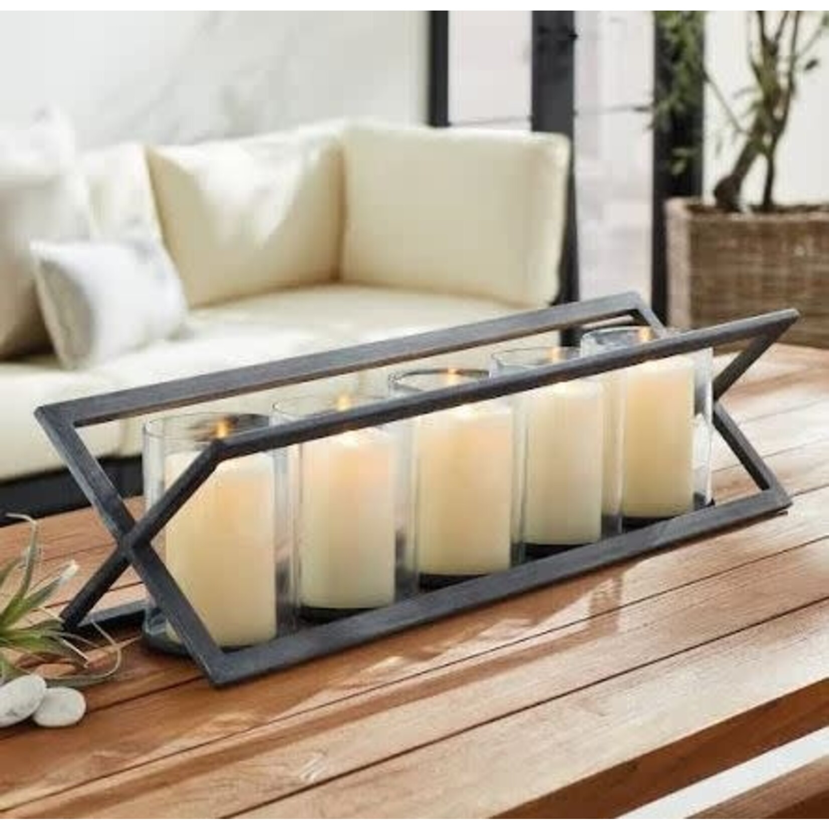 Napa Home and Garden Baxton Aged Zinc Finish 5-Pillar Candleholder