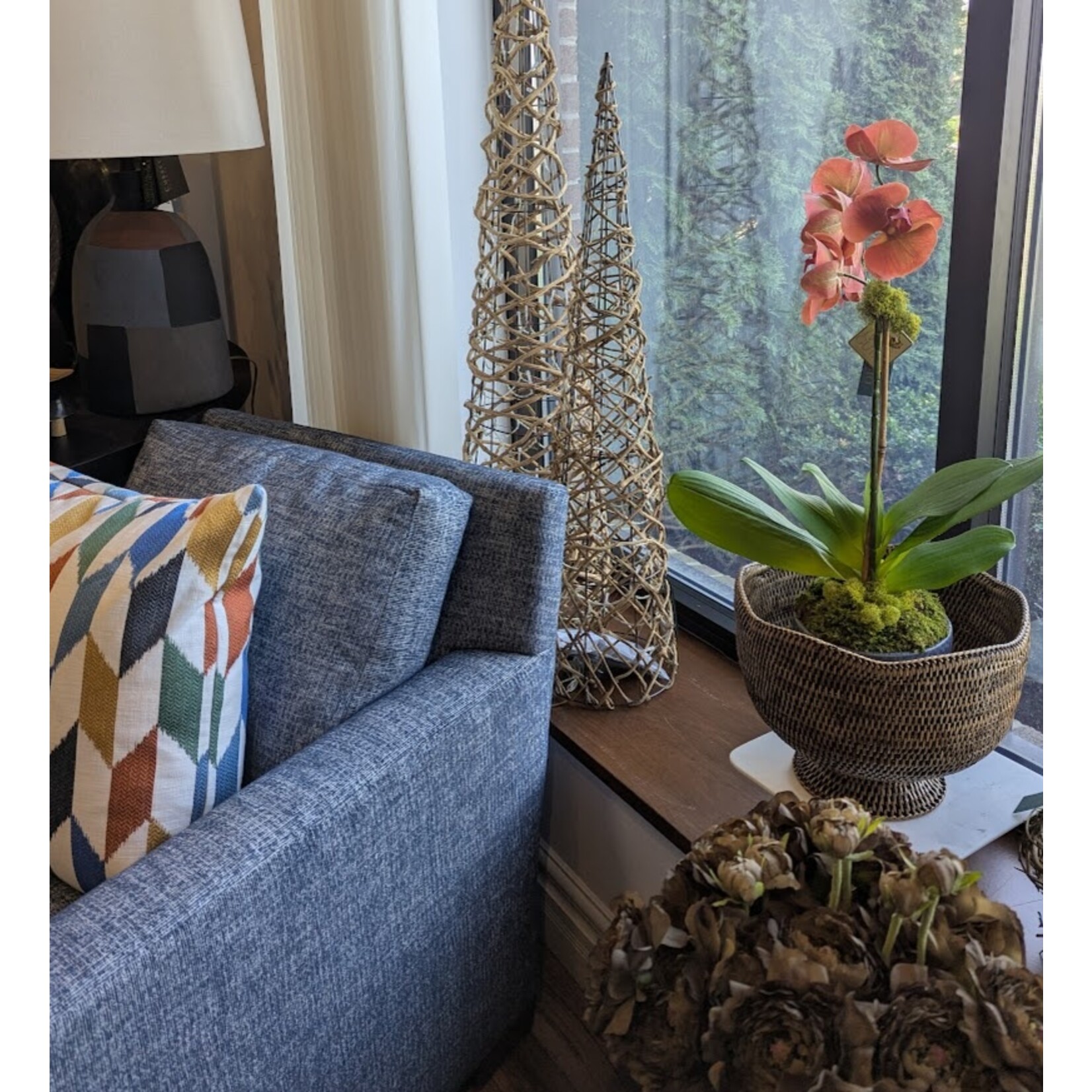 The Ivy Guild Coral Orchids Faux Floral Arrangement - Small