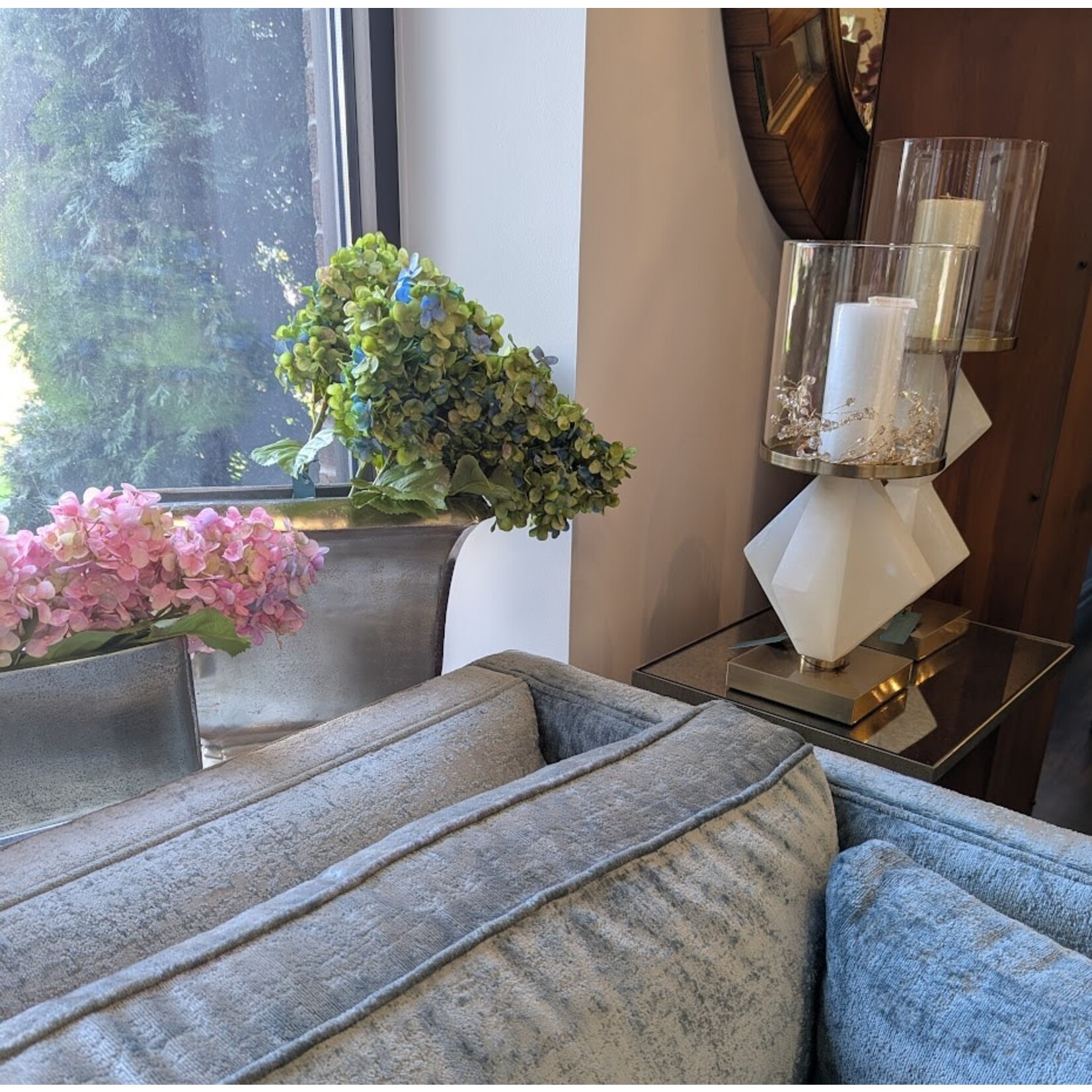 Winward Home Artificial Hydrangea Watercolor Blossom 23"