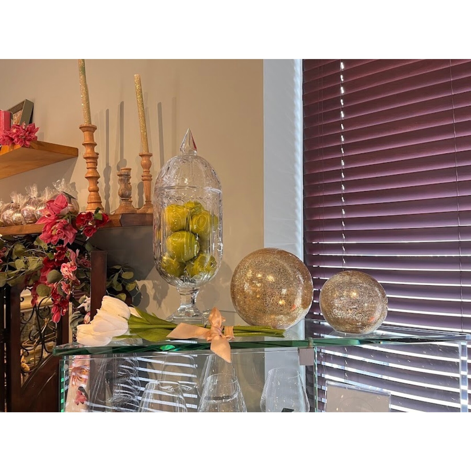 Two's Company Cylindrical Etched Apothecary Jar
