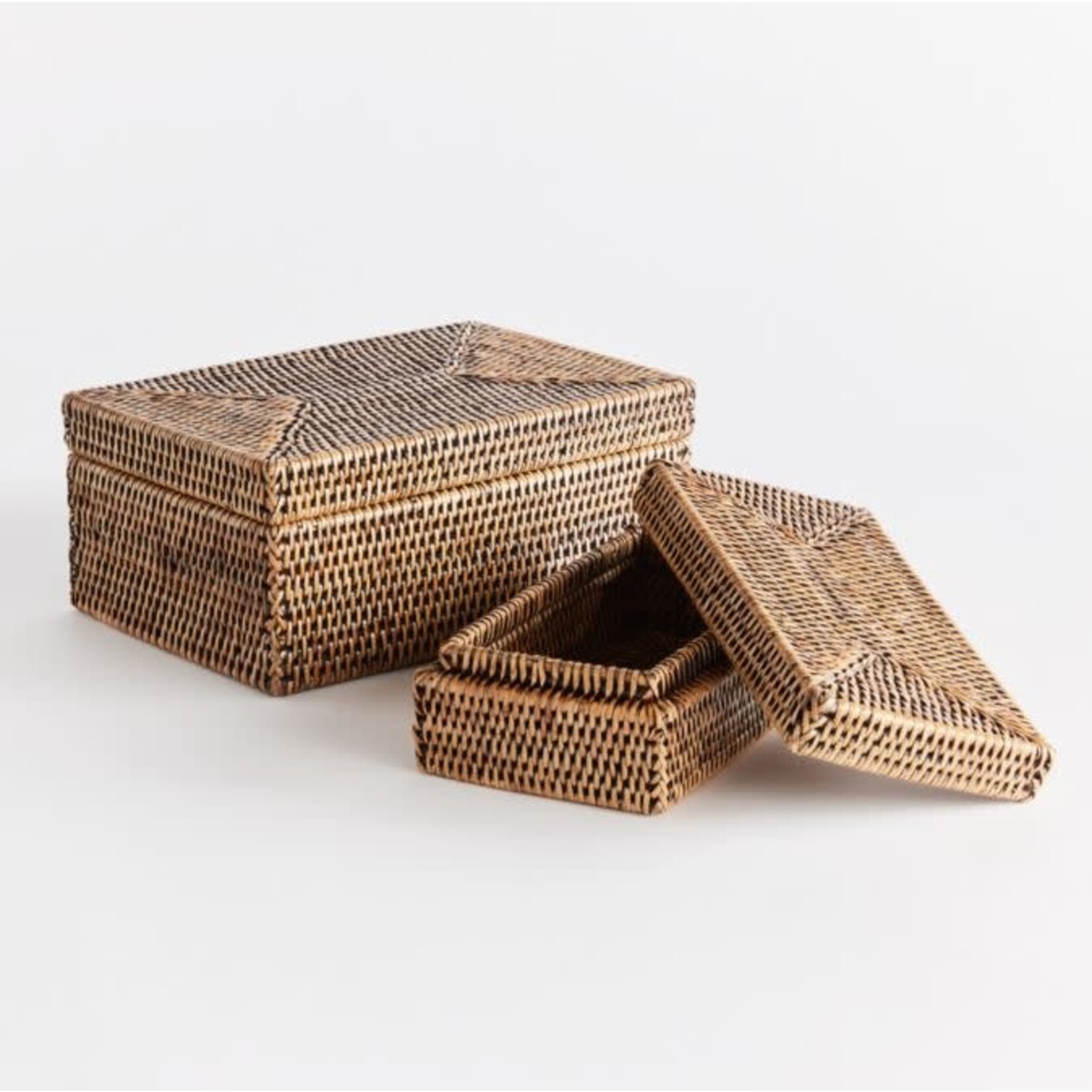 Napa Home and Garden Burma Rattan Rectangular Lidded Boxes Set of 2
