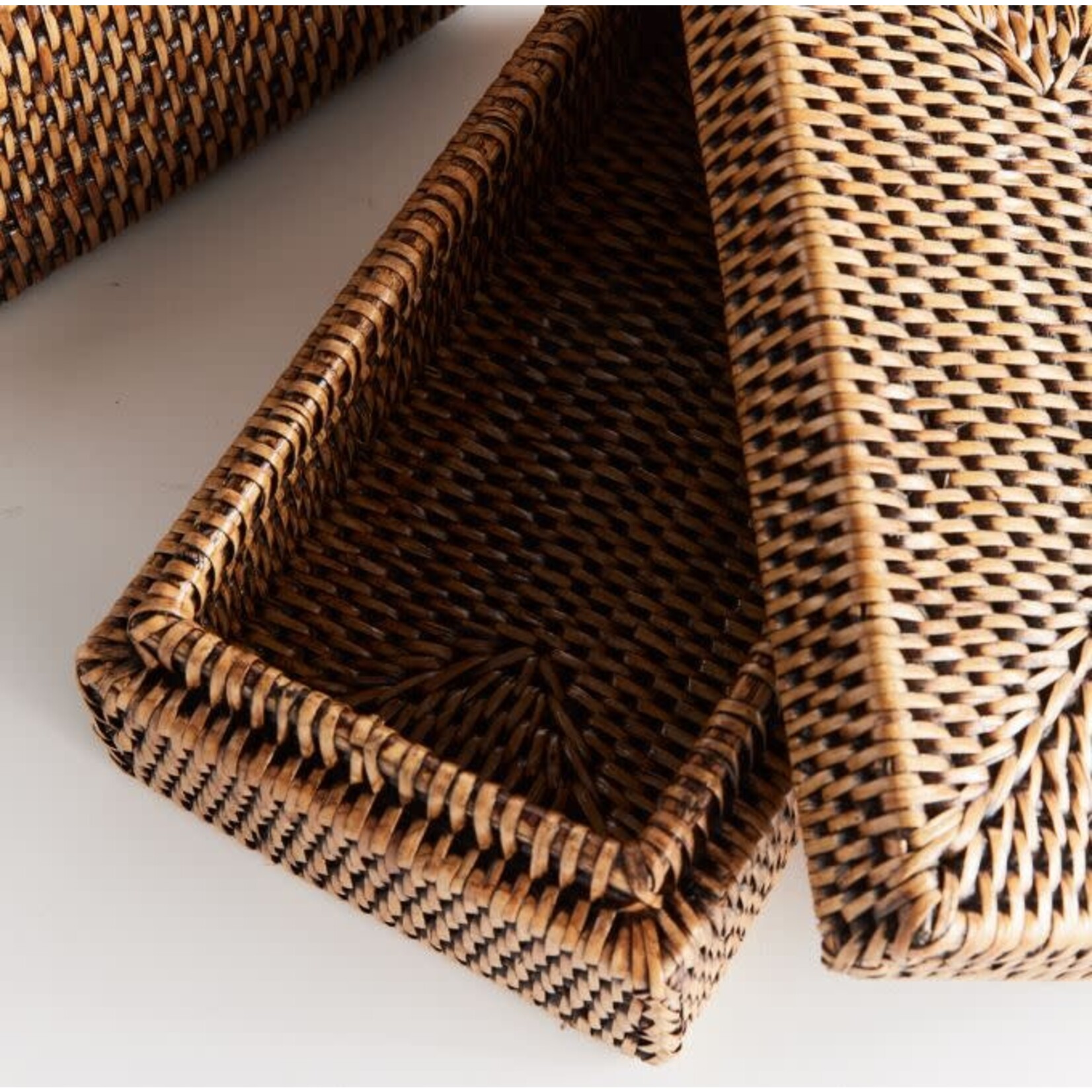 Napa Home and Garden Burma Rattan Rectangular Lidded Boxes Set of 2