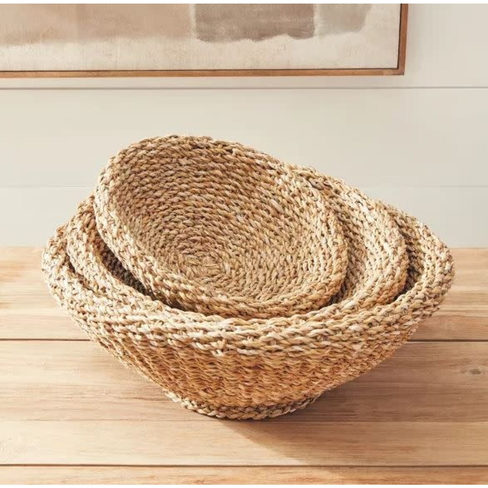 Napa Home and Garden Seagrass Shallow Tapered Basket