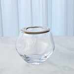 Global Views Organic Formed Vase Platinum Rim Small