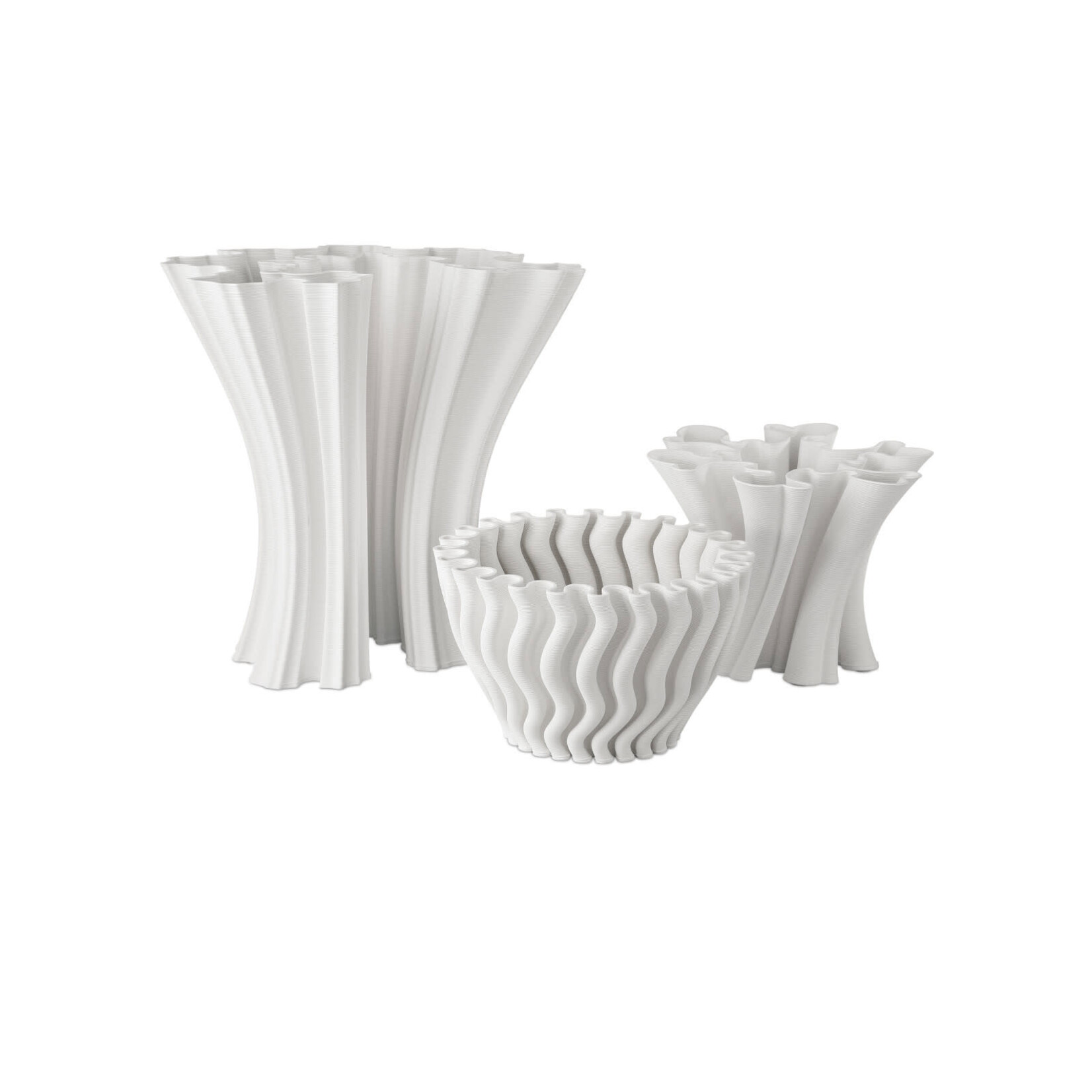 Currey & Company Godet Twist White Vase