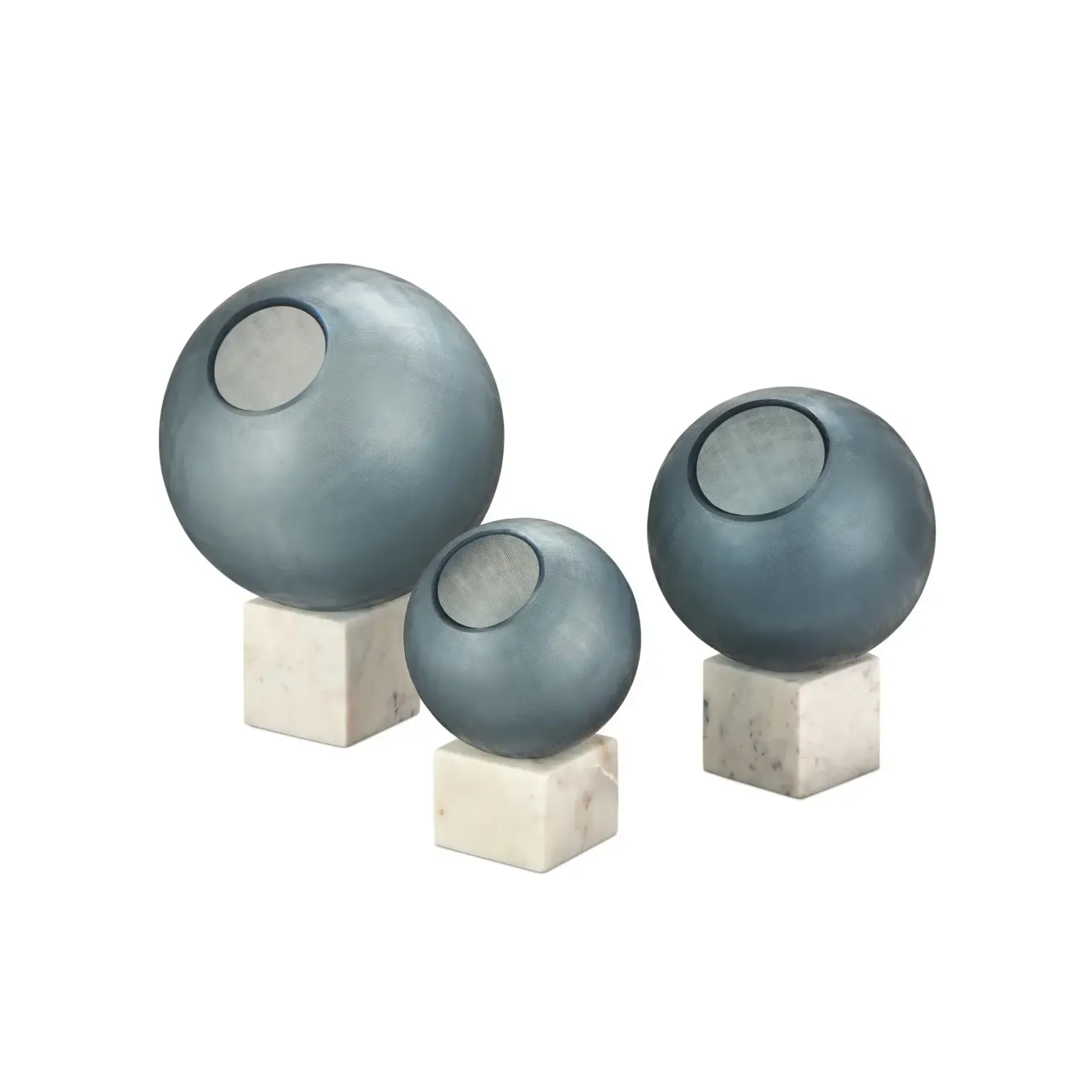 Currey & Company Fresno Blue Orb Set of 3
