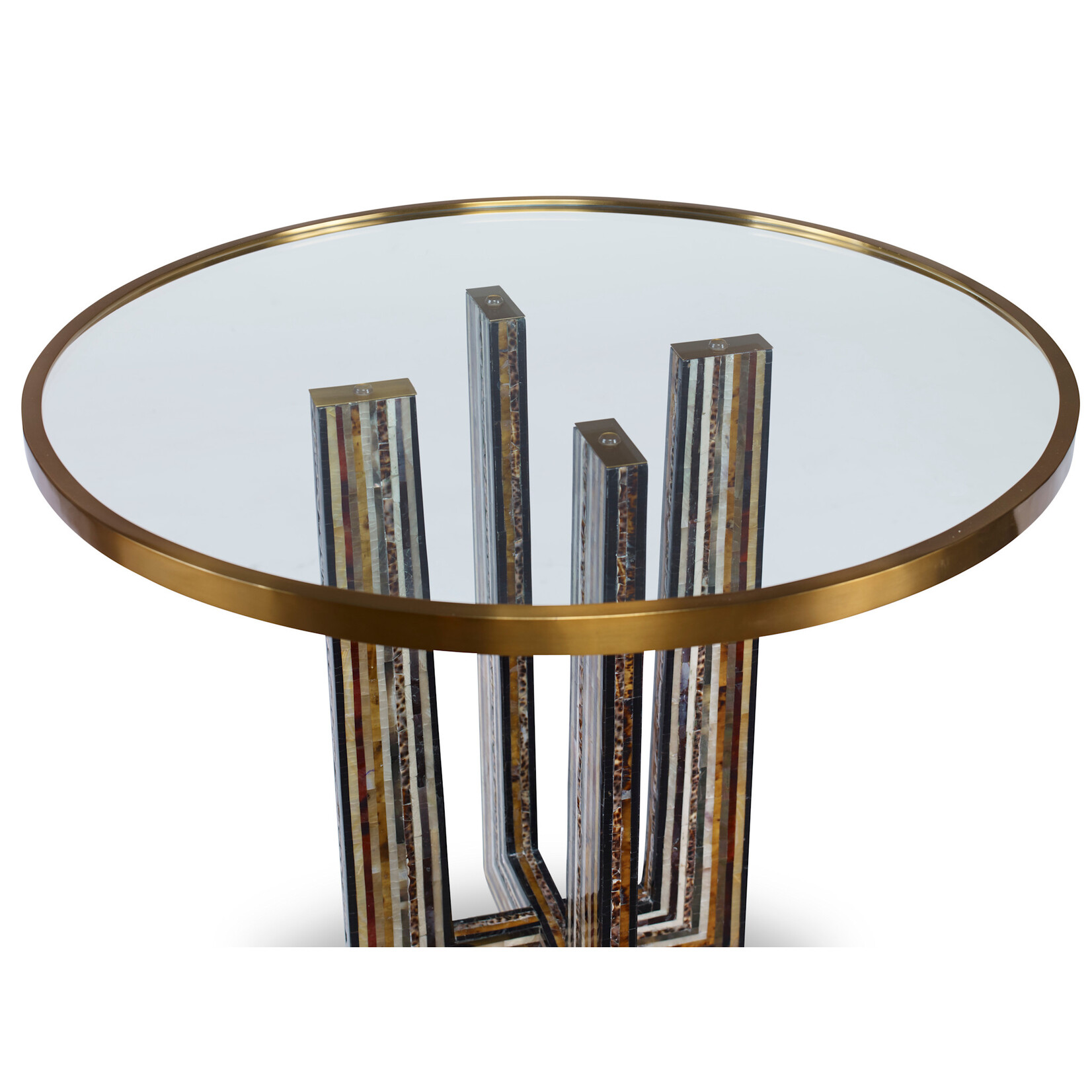 Maitland Smith Maya Occasional Table Shell Inlay Brass
