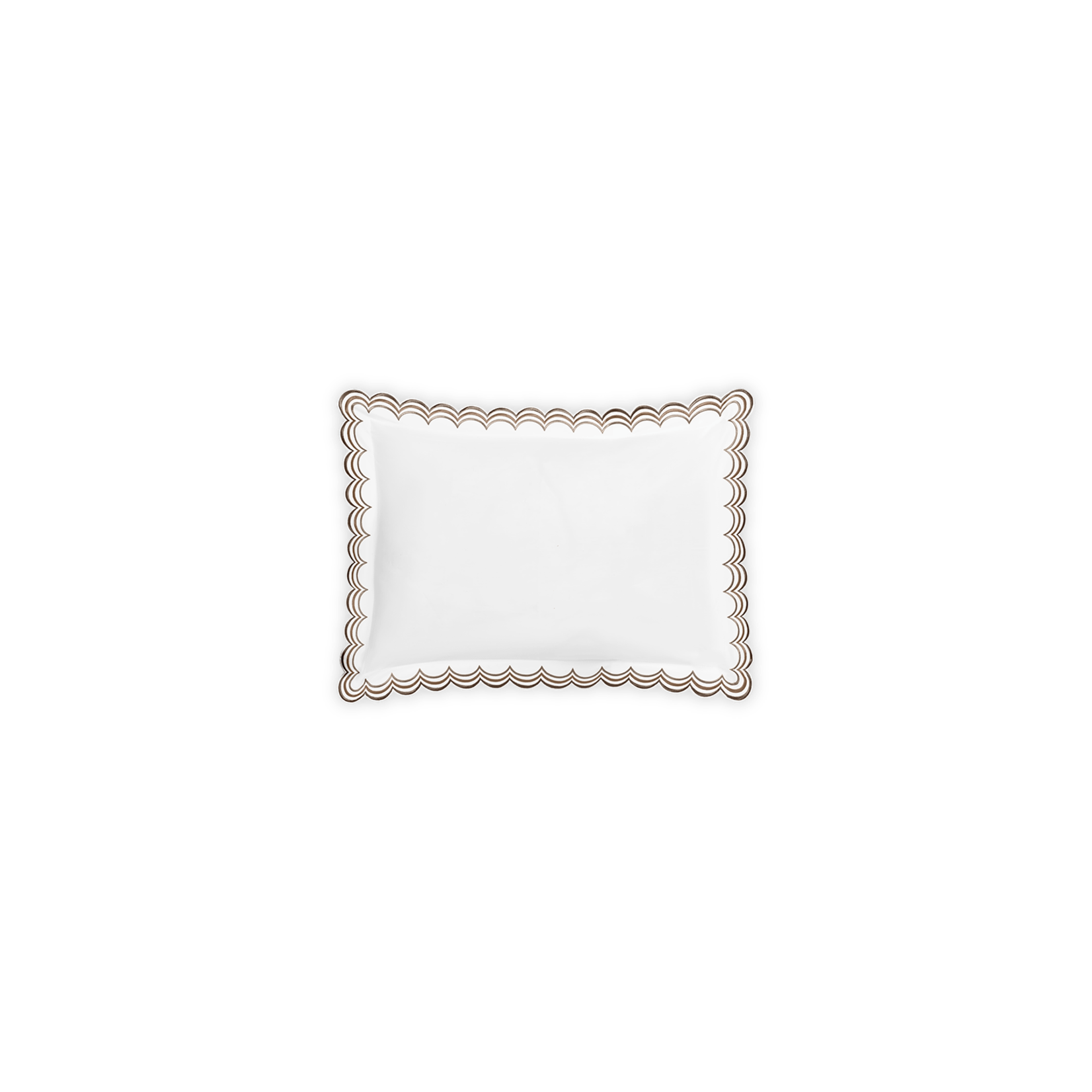 Matouk Monogrammed NWG Stella Boudoir Sham Flange Mocha