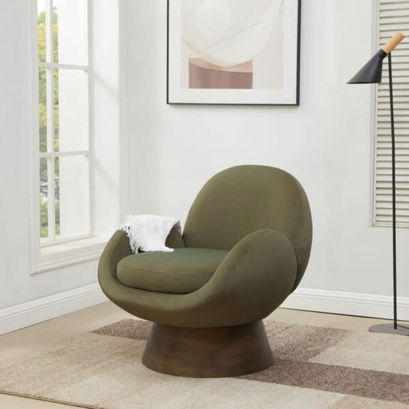 Safavien Paolini Metal Base Accent Chair Olive Green Antique Gold