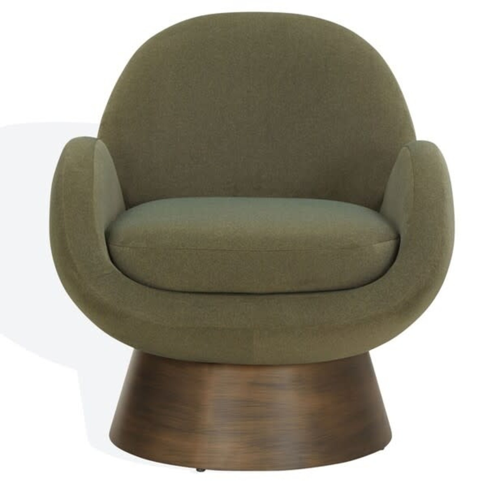 Safavien Paolini Metal Base Accent Chair Olive Green Antique Gold