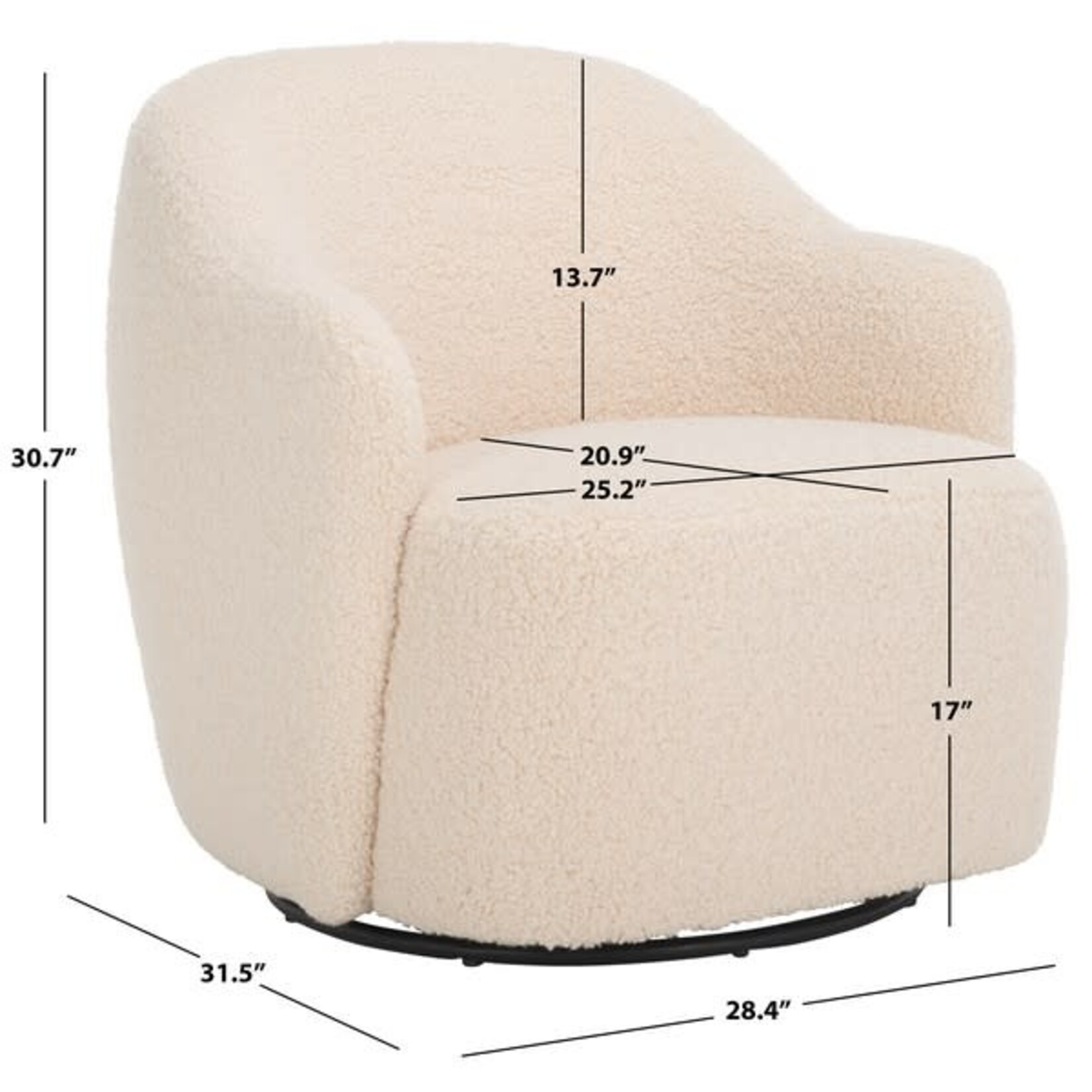 Safavien Theoden Swivel Accent Chair Off White