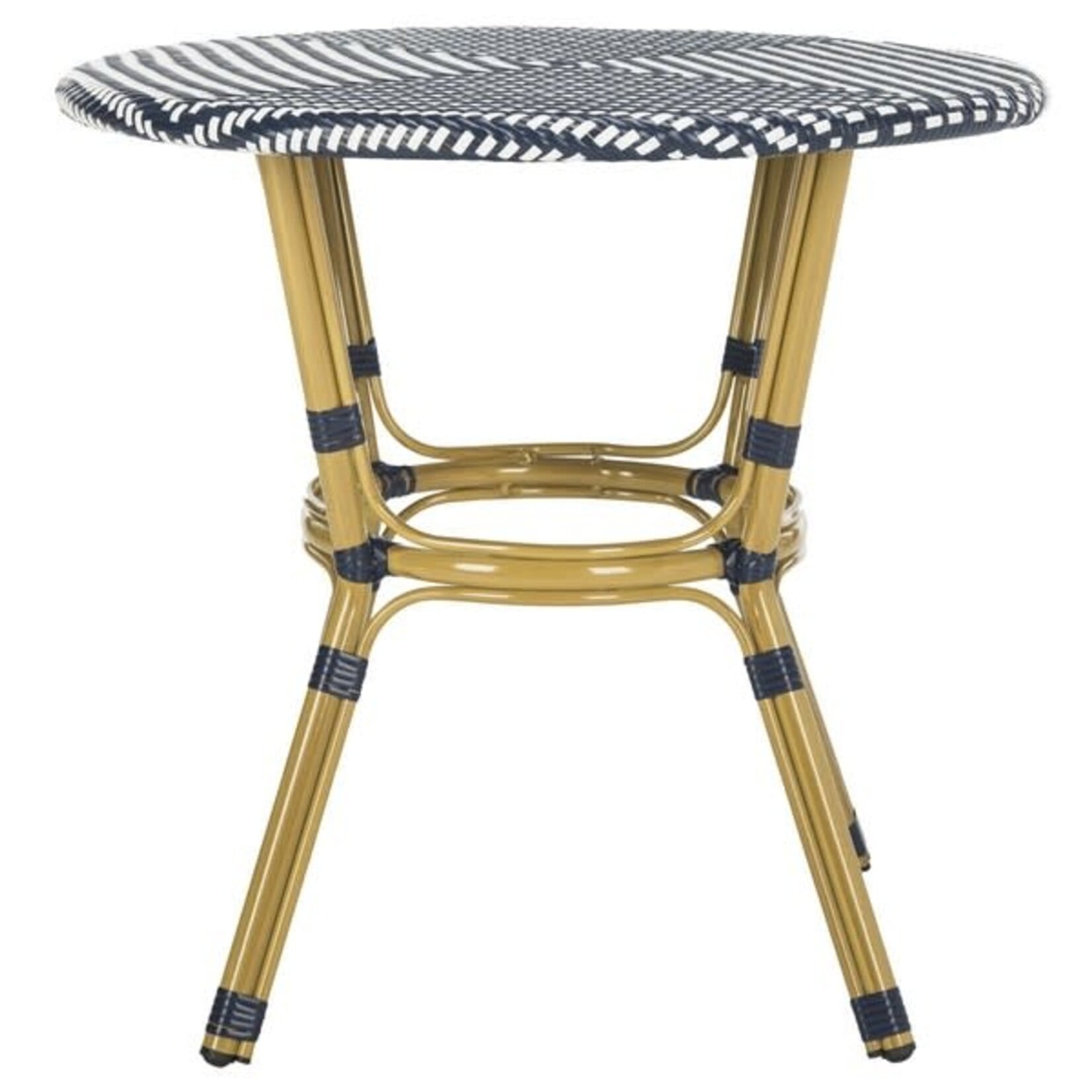 Safavien Sidford Navy & White French Bistro Patio Table