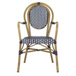 Safavien Rosen Navy & White French Bistro Patio Armchair