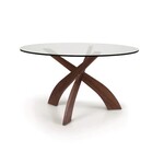 Copeland Entwine Walnut 54" Round Glass Dining Table