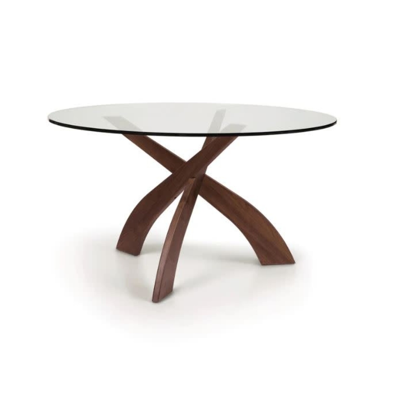 Copeland Entwine Walnut 54" Round Glass Dining Table
