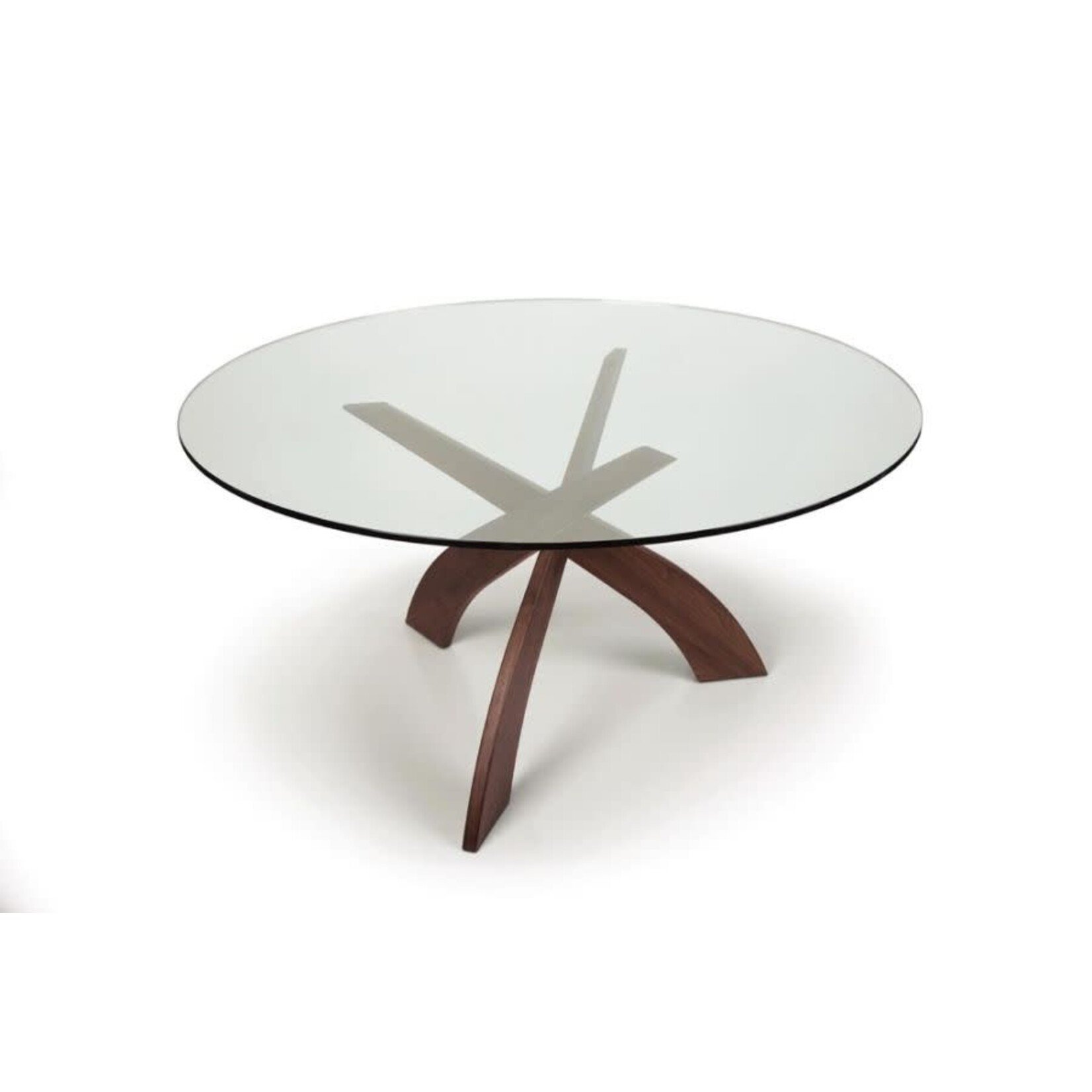 Copeland Entwine Walnut 54" Round Glass Dining Table