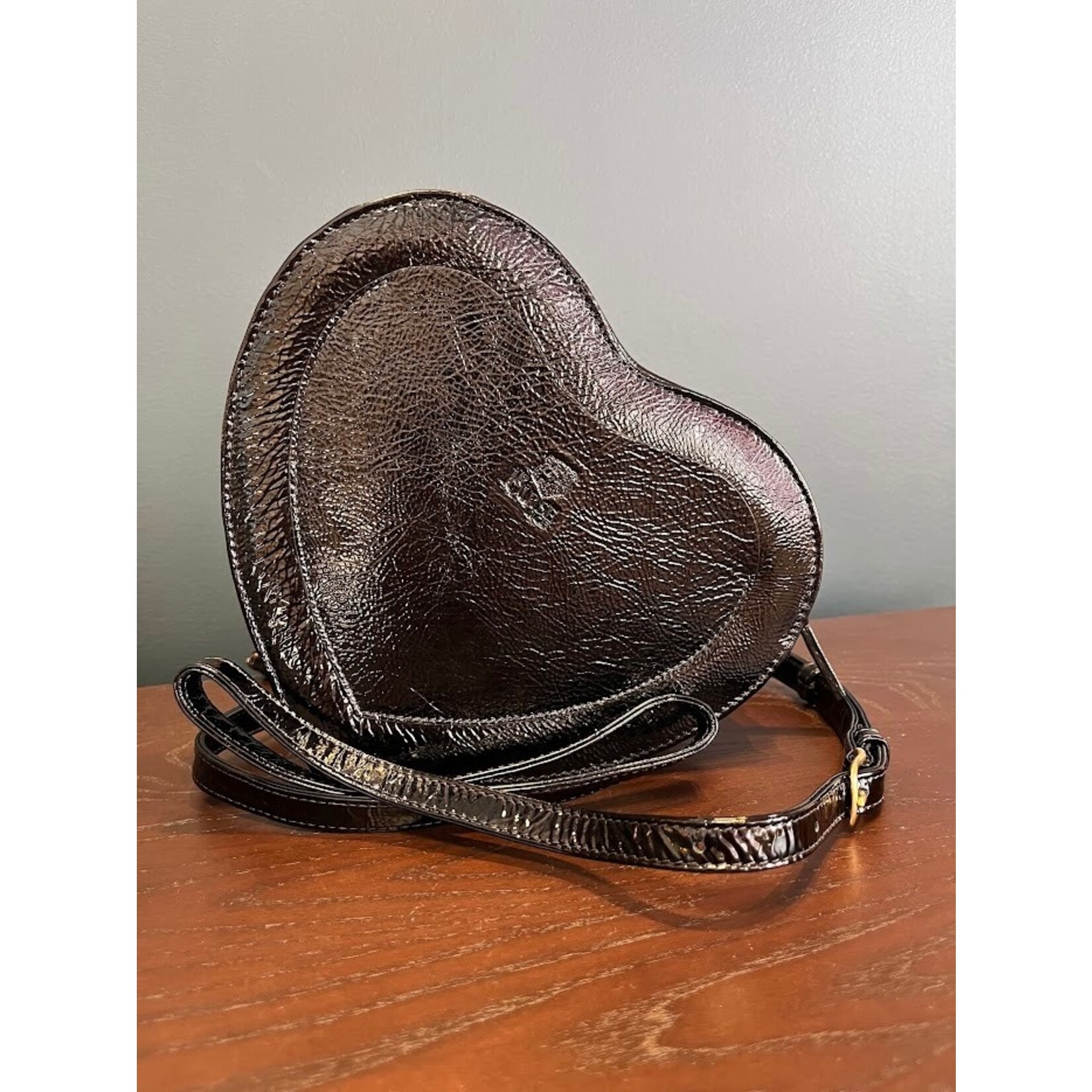John Cole Cuore Handbag Heart Patent Leather