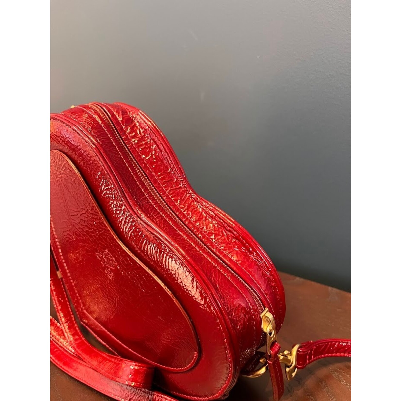 John Cole Cuore Handbag Heart Patent Leather